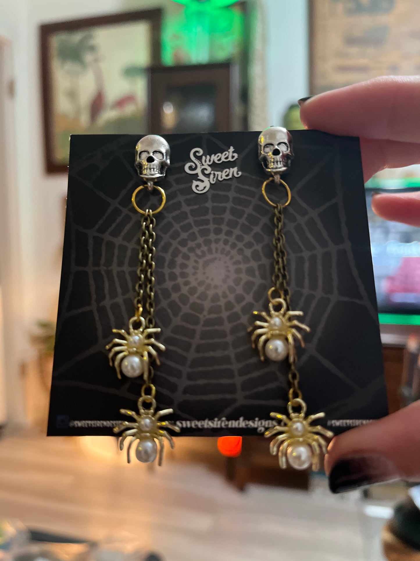 Dangling Spider Earrings