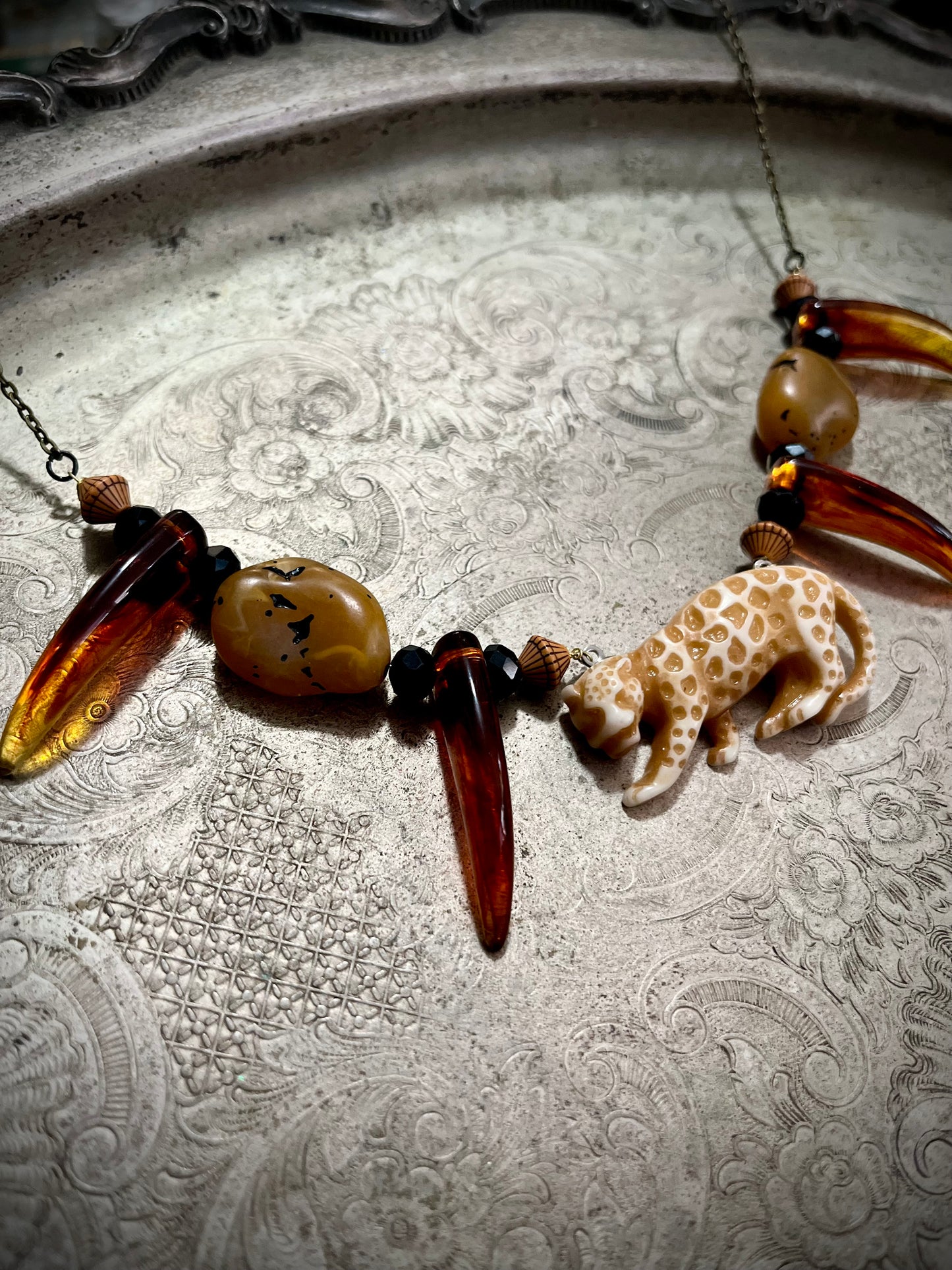 Leopard Beaded Necklace