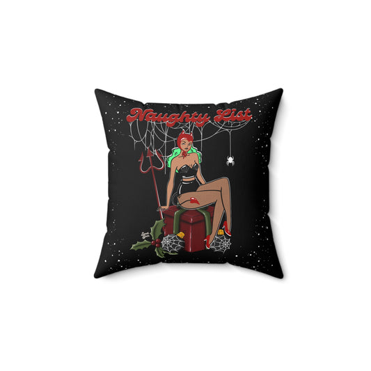 Naughty List Devil - FULL Pillow - Black