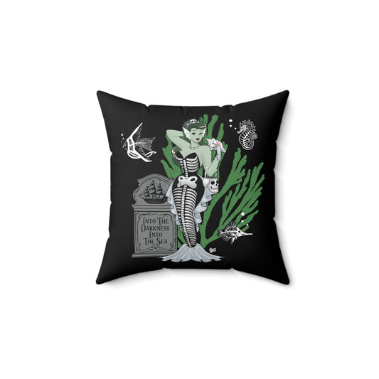 Skeleton MerBabe - FULL Pillow - Black