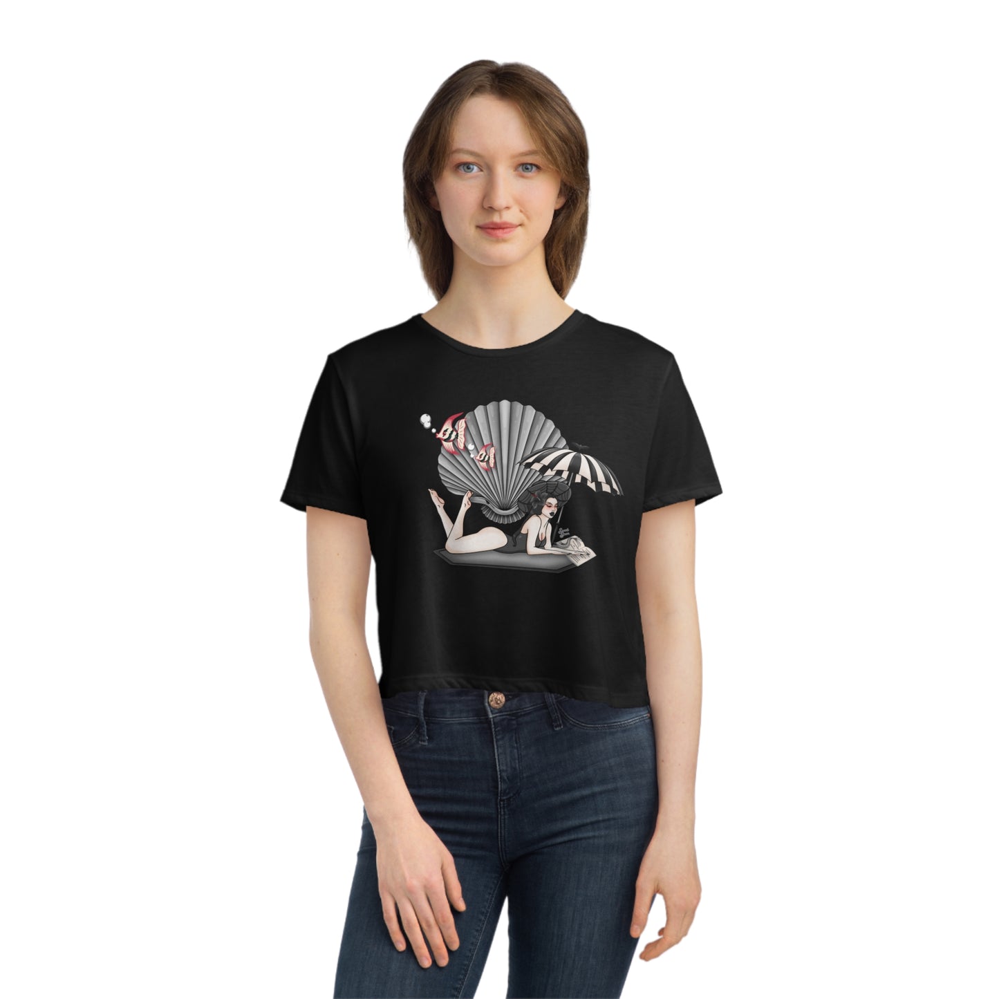 MerGoth - Women's Flowy Cropped Tee