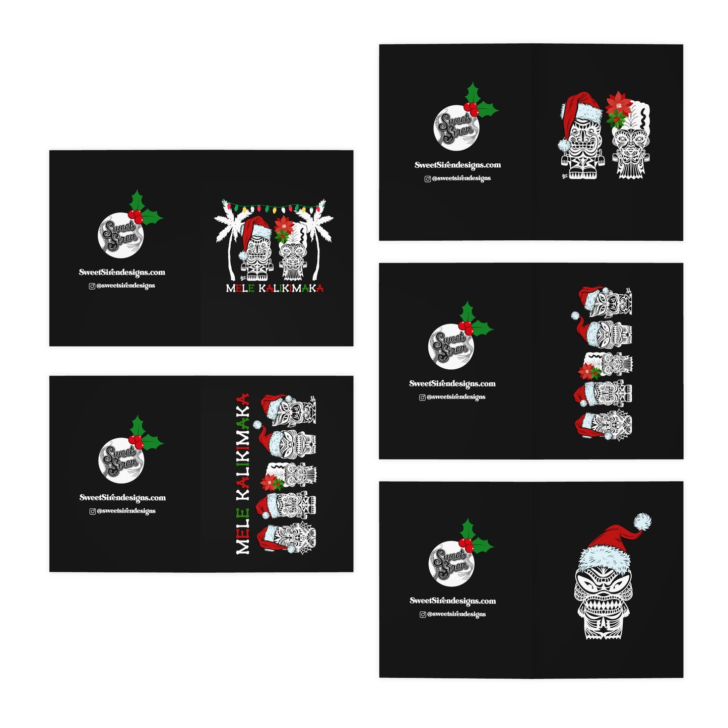 Tiki Monsters Aloha Holiday - Greeting Cards (5-Pack)