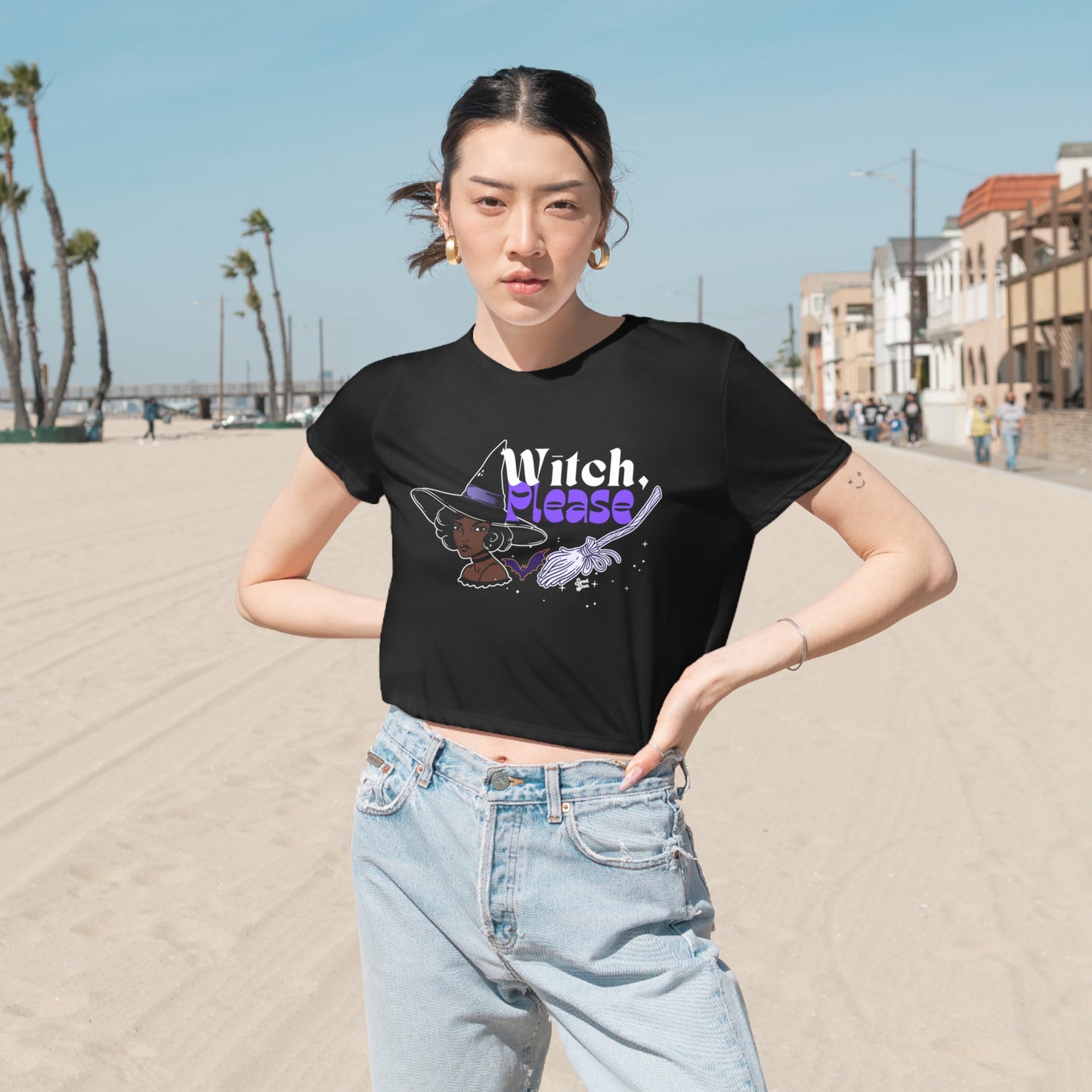 Witch, Please 2 - Women's Flowy Cropped Tee