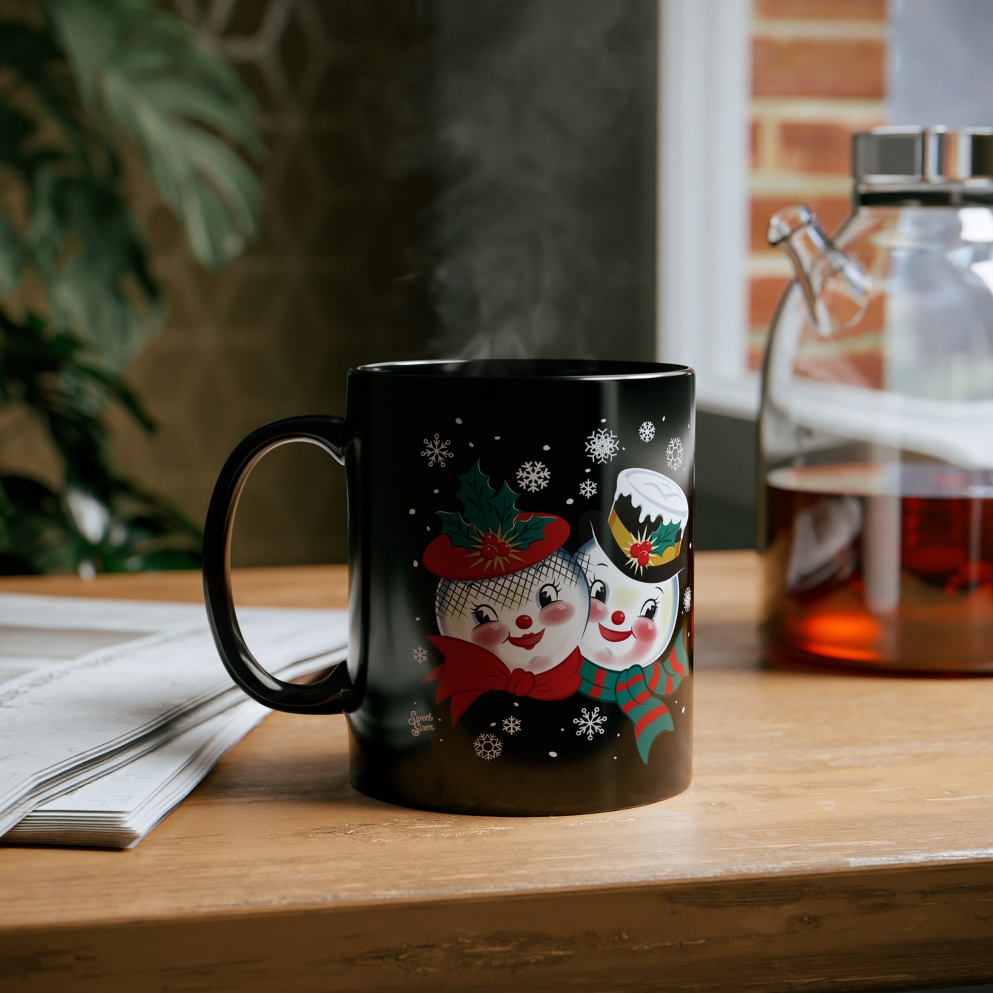 Snowed In Couple -  11oz Black Mug