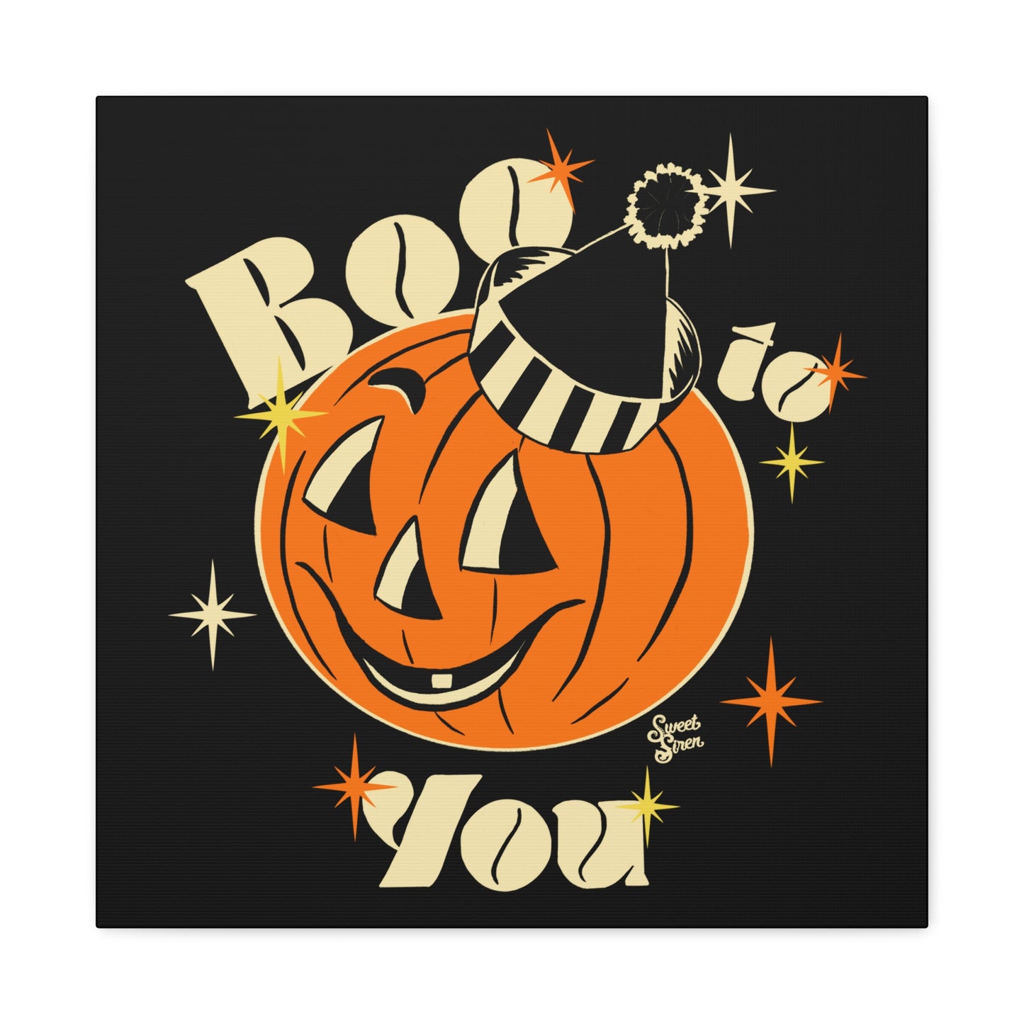 Retro Pumpkin Boo to You of Matte Canvas, Stretched, 1.25"