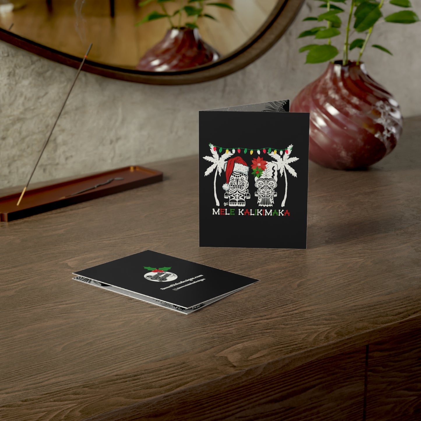 Franky & Bride Mele Kalikimaka - Greeting Cards (1, 10, 30, and 50pcs) - GOTH VERSION INSIDE