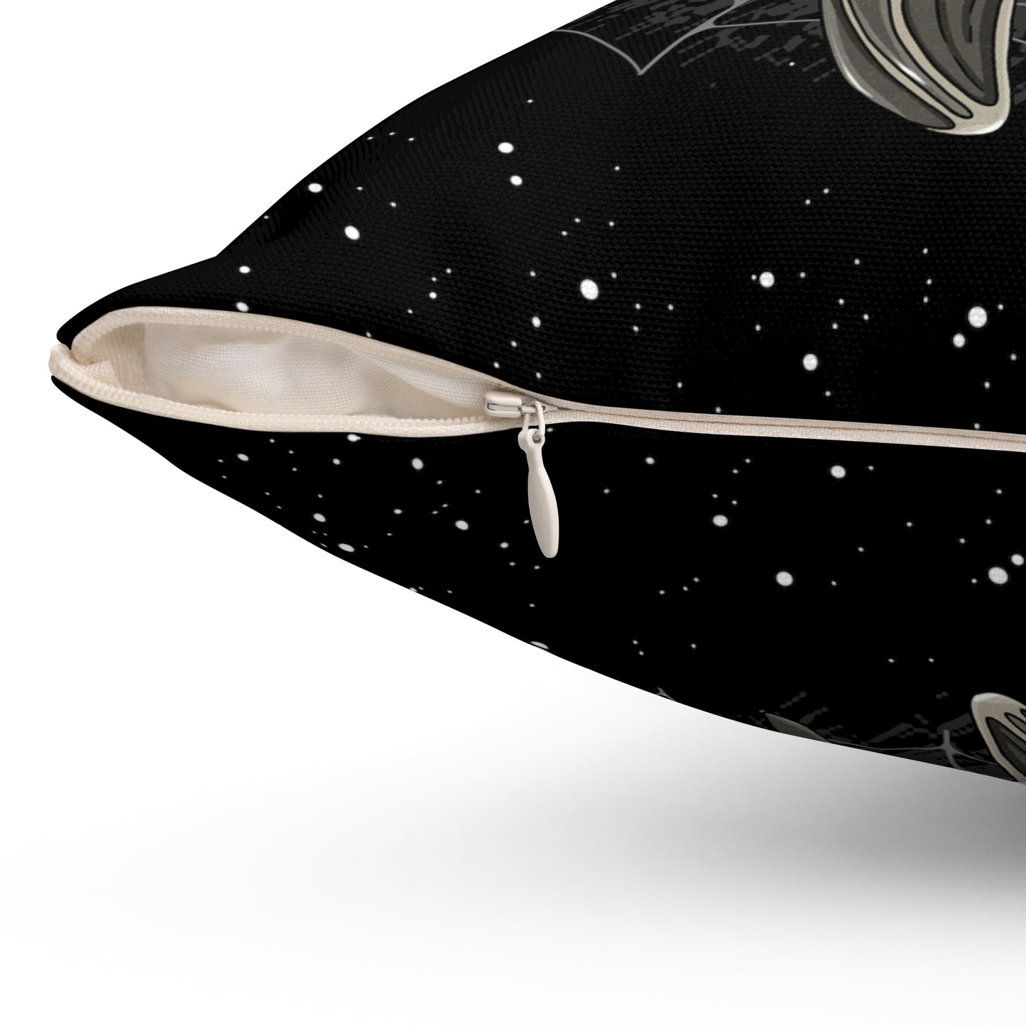 Season's Creepings Bat - FULL Pillow - Black