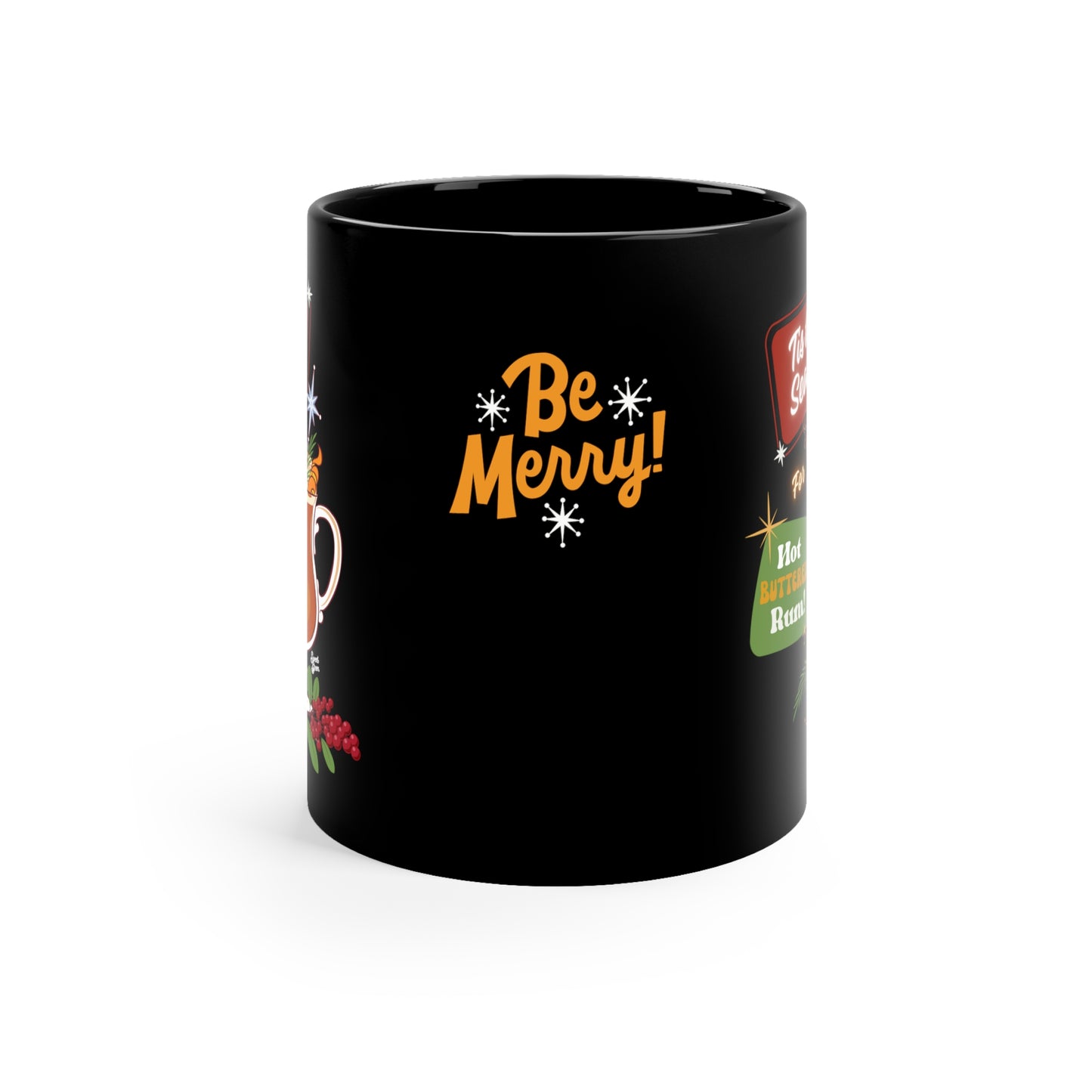 Hot Buttered Rum Season 11oz Black Mug