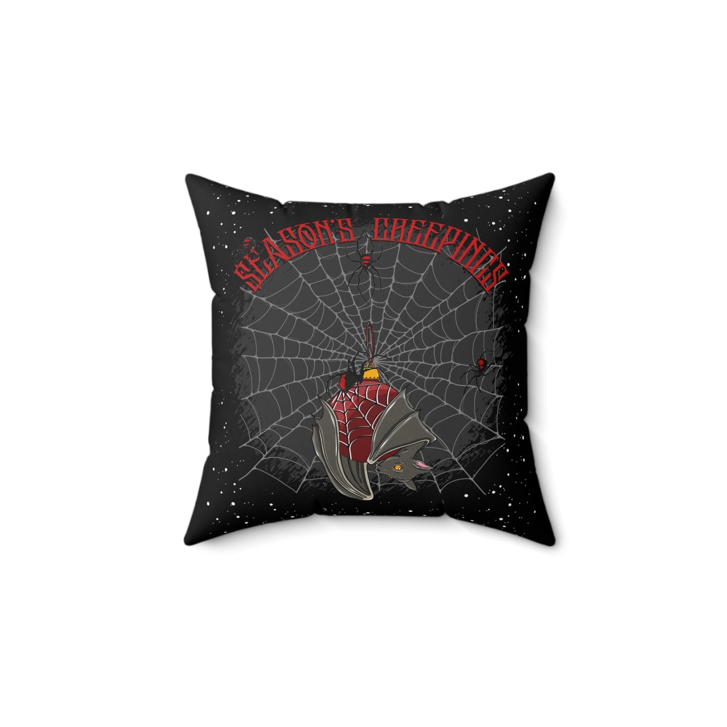 Season's Creepings Bat - FULL Pillow - Black