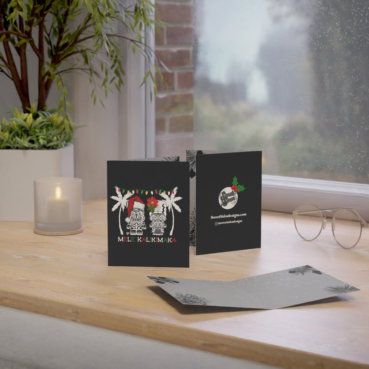 Franky & Bride Mele Kalikimaka - Greeting Cards (1, 10, 30, and 50pcs) - GOTH VERSION INSIDE