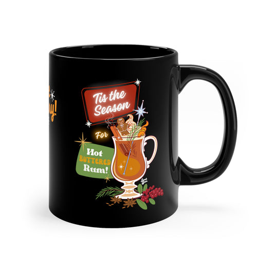 Hot Buttered Rum Season 11oz Black Mug