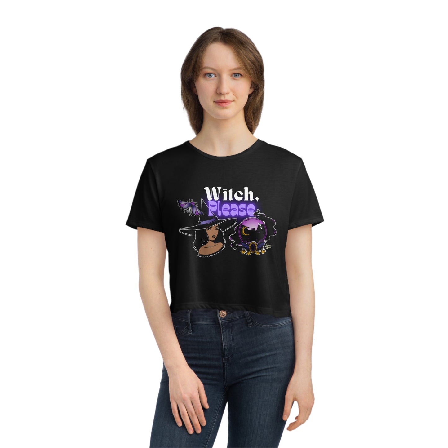 Witch, Please - Women's Flowy Cropped Tee