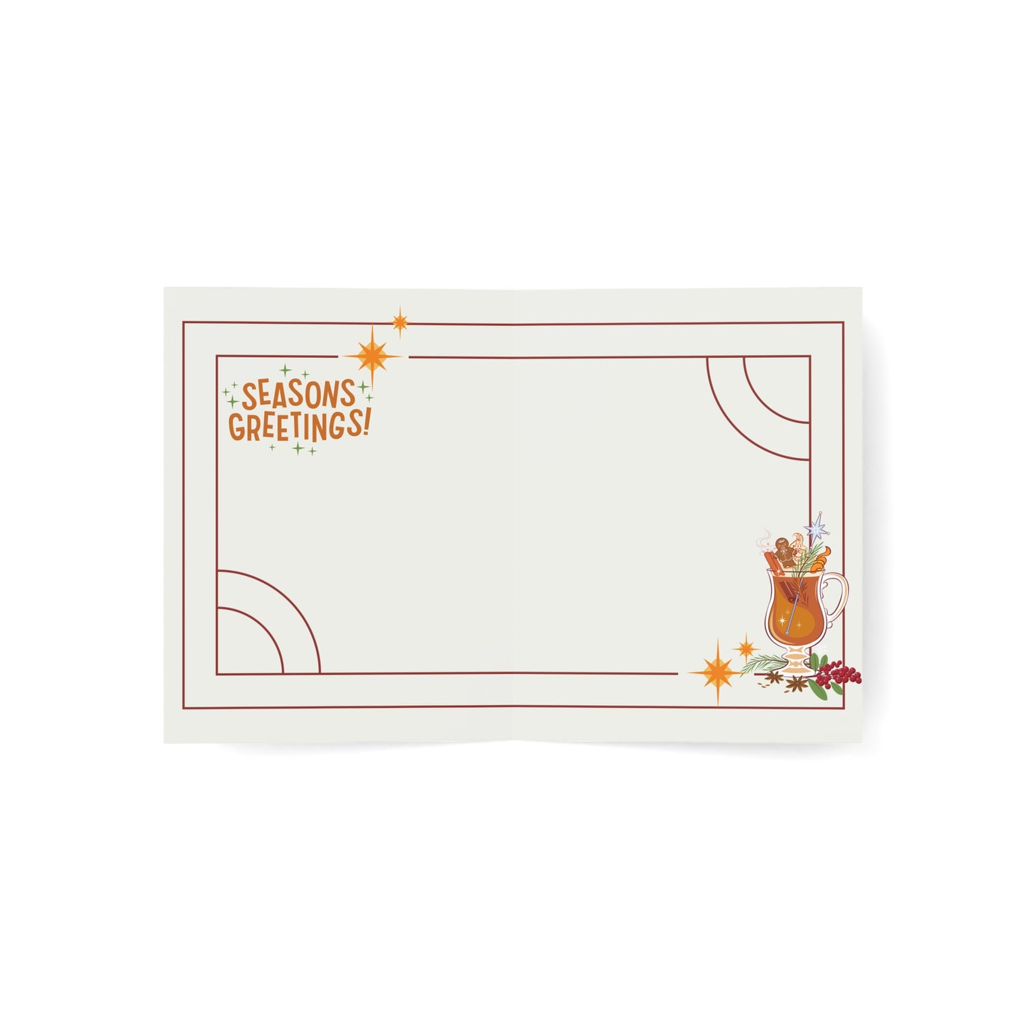 Hot Buttered Rum Season - Greeting Cards (1, 10, 30, and 50pcs) - Burgendy