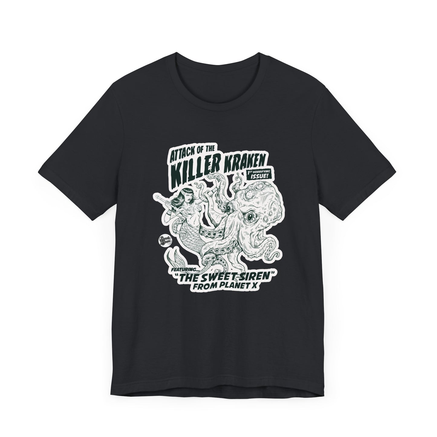 Attack of the Killer Kraken - Unisex Black Jersey Tee