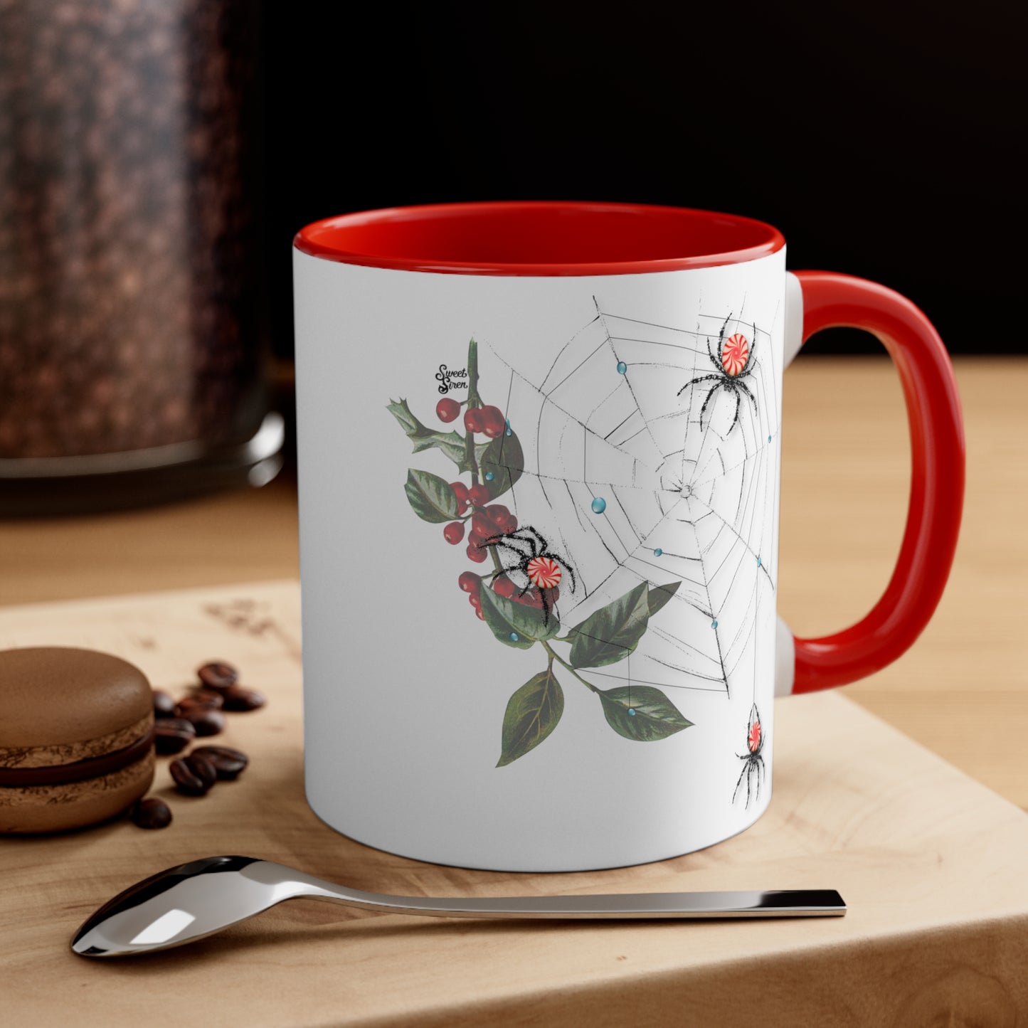 Peppermint Spiderweb Coffee Mug, 11oz
