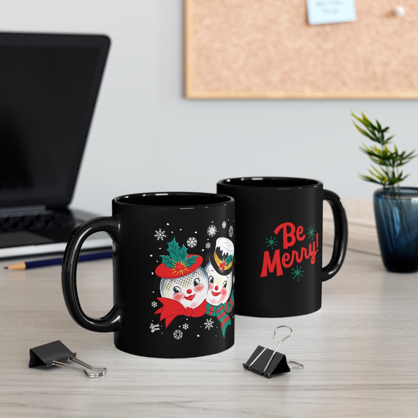 Snowed In Couple -  11oz Black Mug