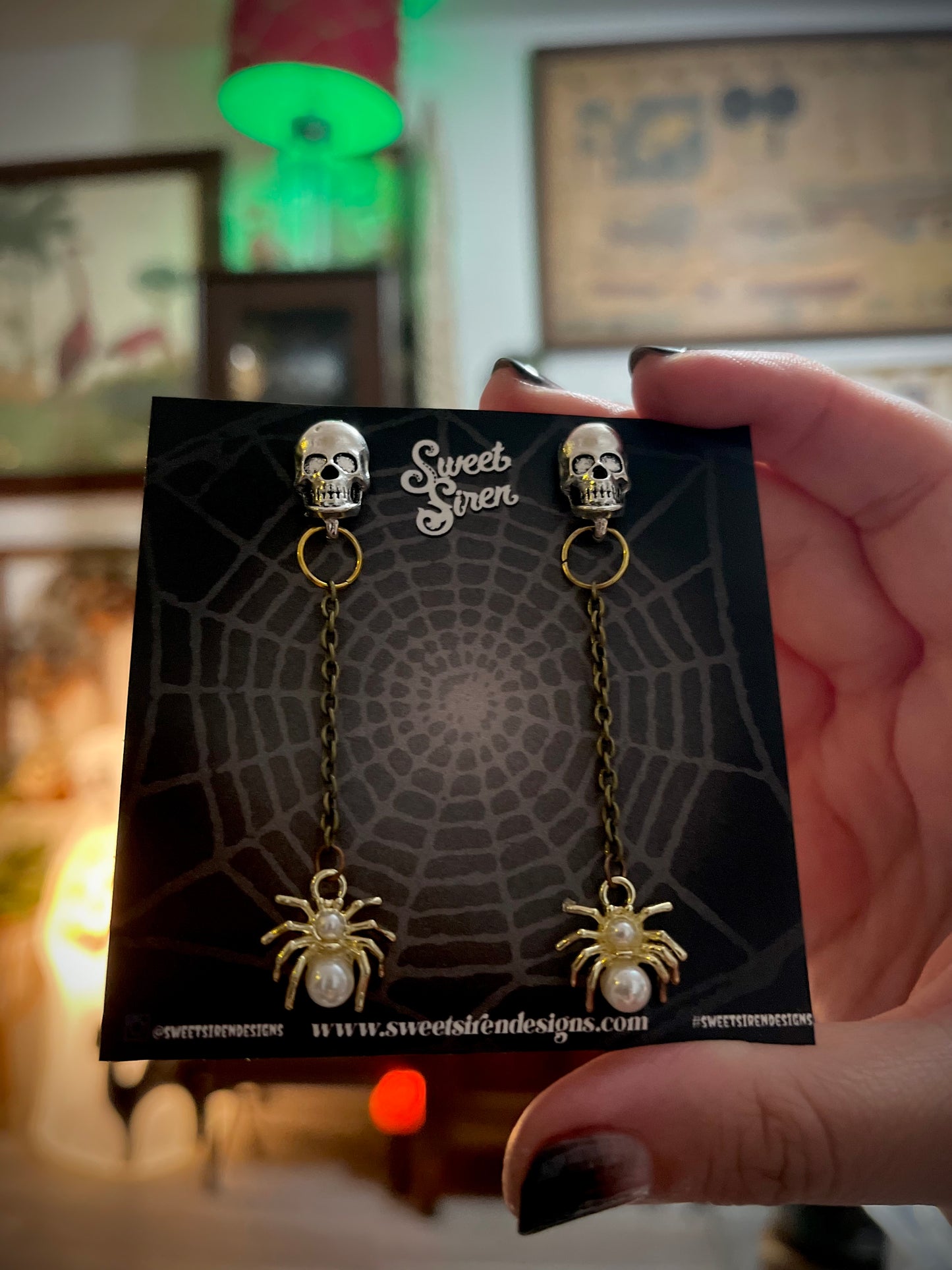 Dangling Spider Earrings