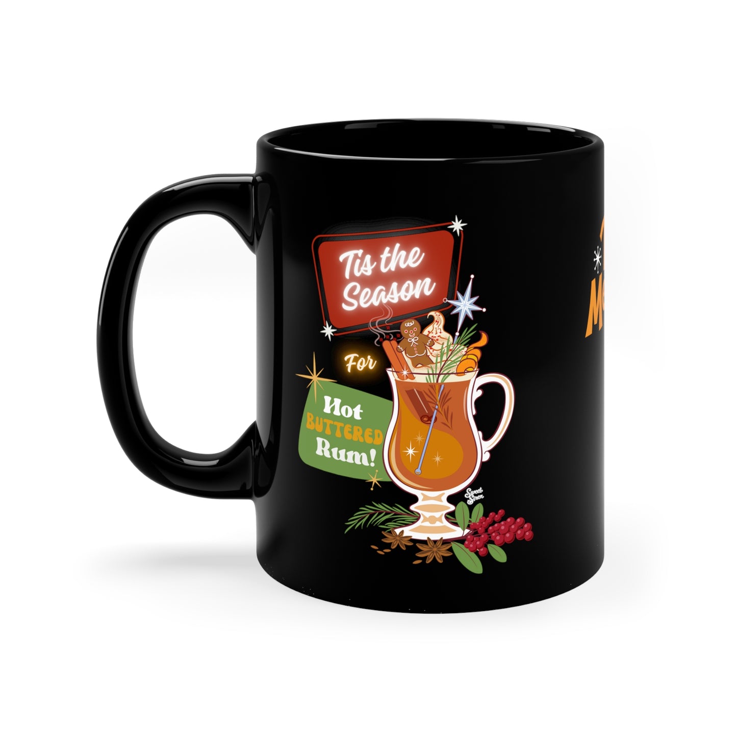 Hot Buttered Rum Season 11oz Black Mug