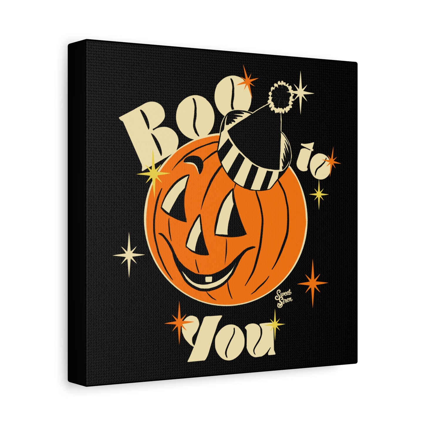 Retro Pumpkin Boo to You of Matte Canvas, Stretched, 1.25"