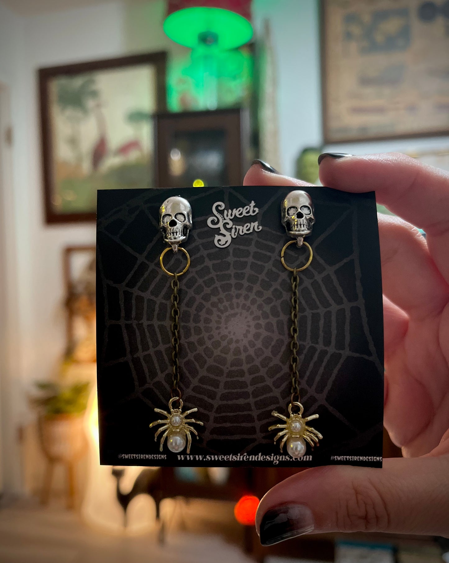 Dangling Spider Earrings