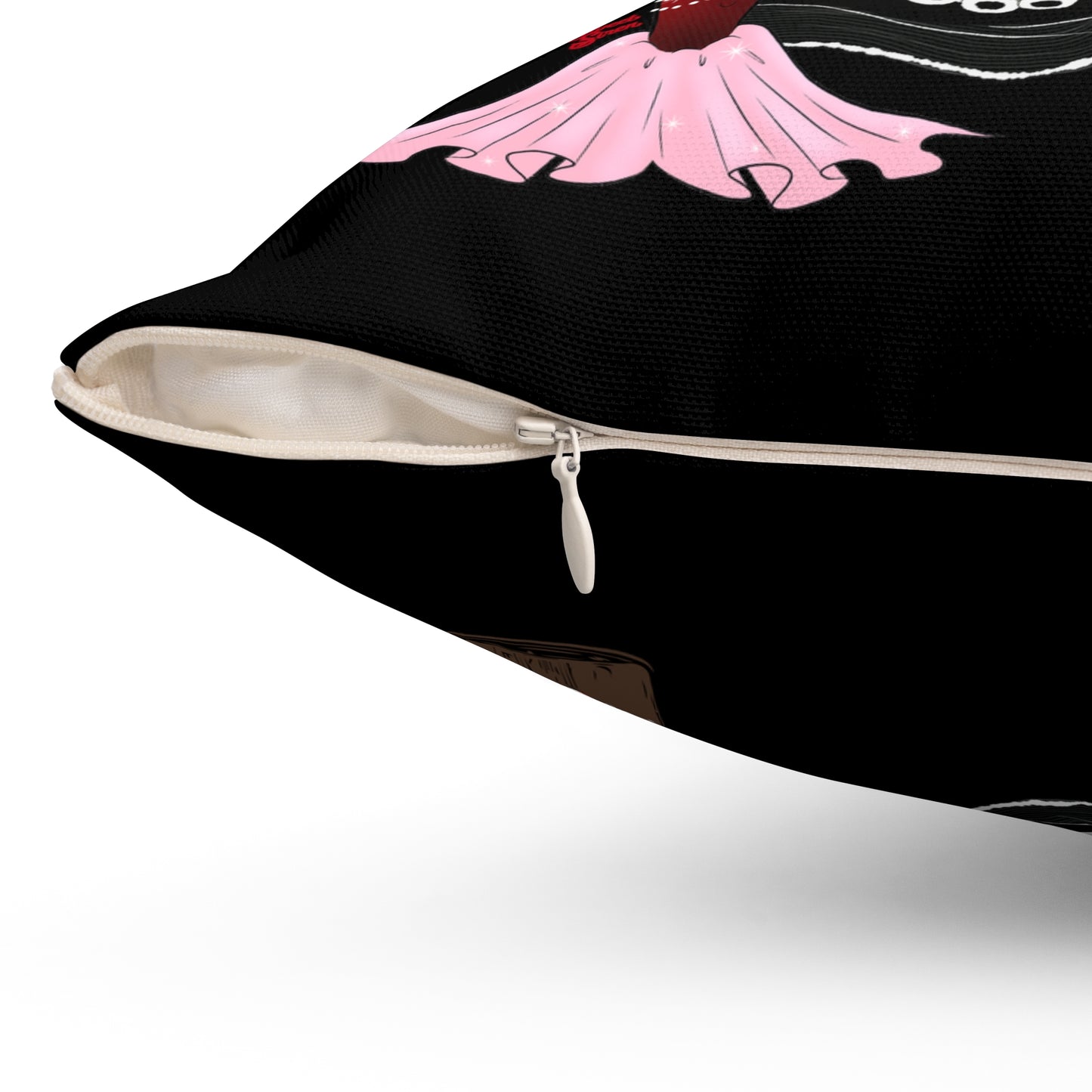 Rum Red Headed Pirate Mermaid - FULL Pillow - Black