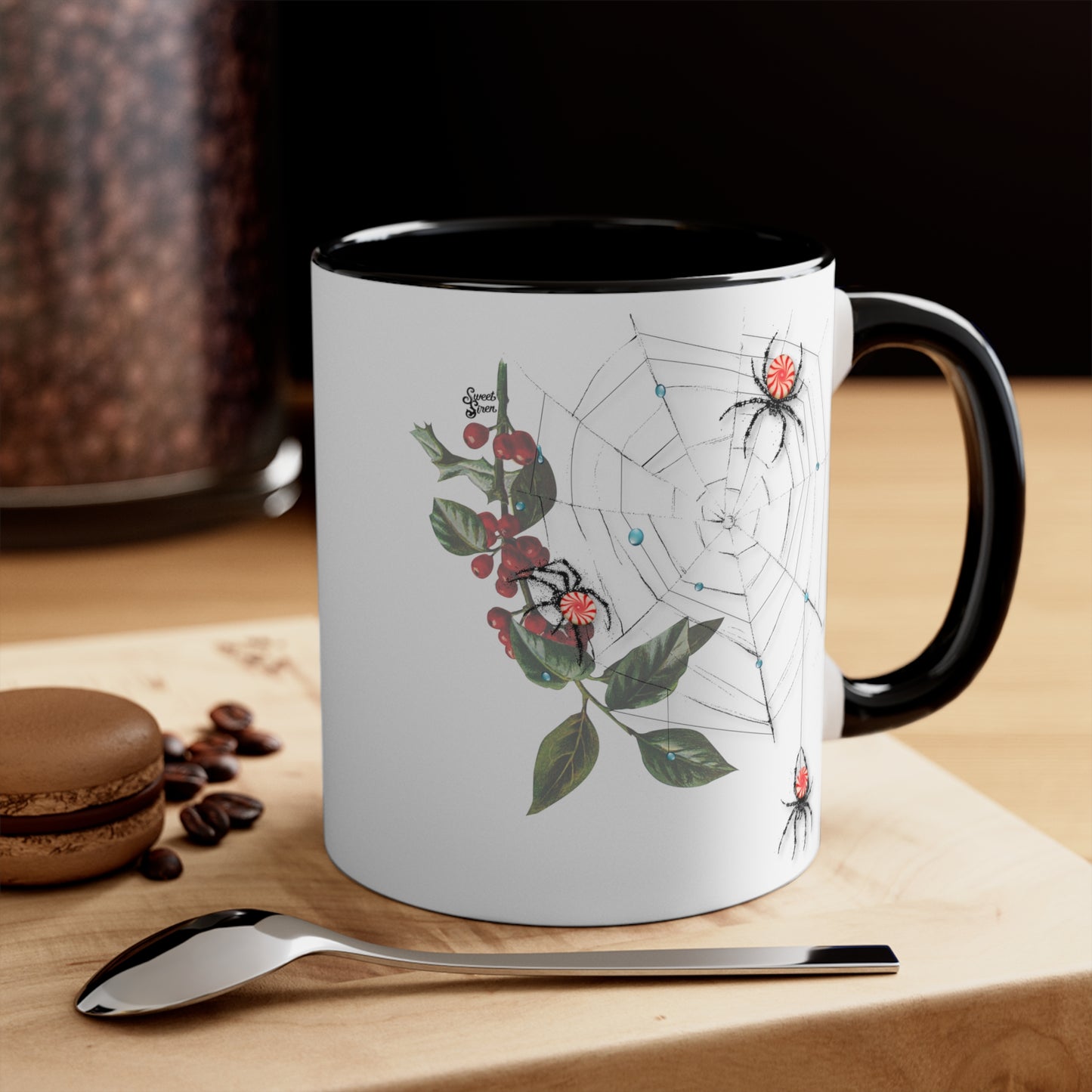 Peppermint Spiderweb Coffee Mug, 11oz