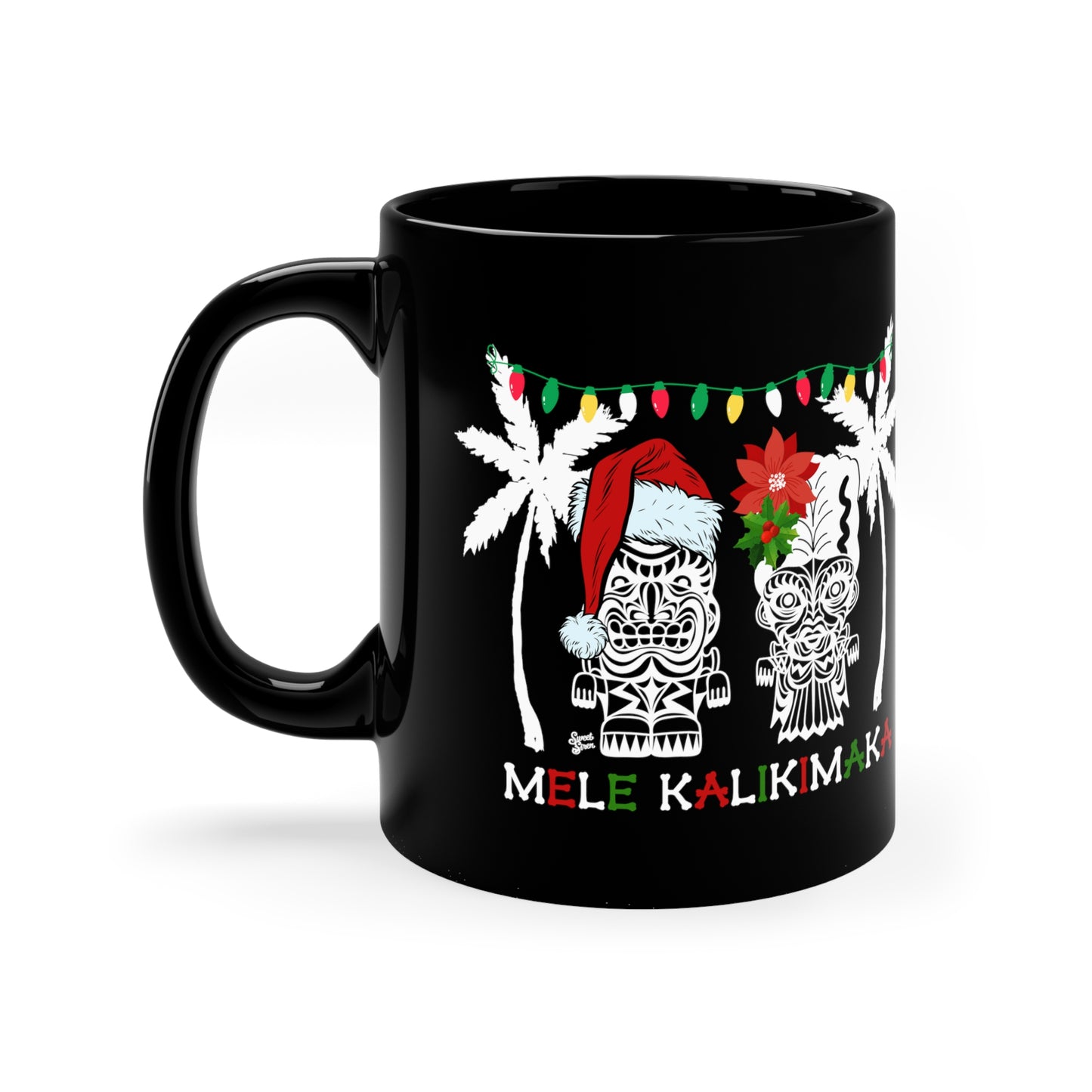 Franky & Bride Tiki Monsters Mele Kalikimaka  11oz Black Mug