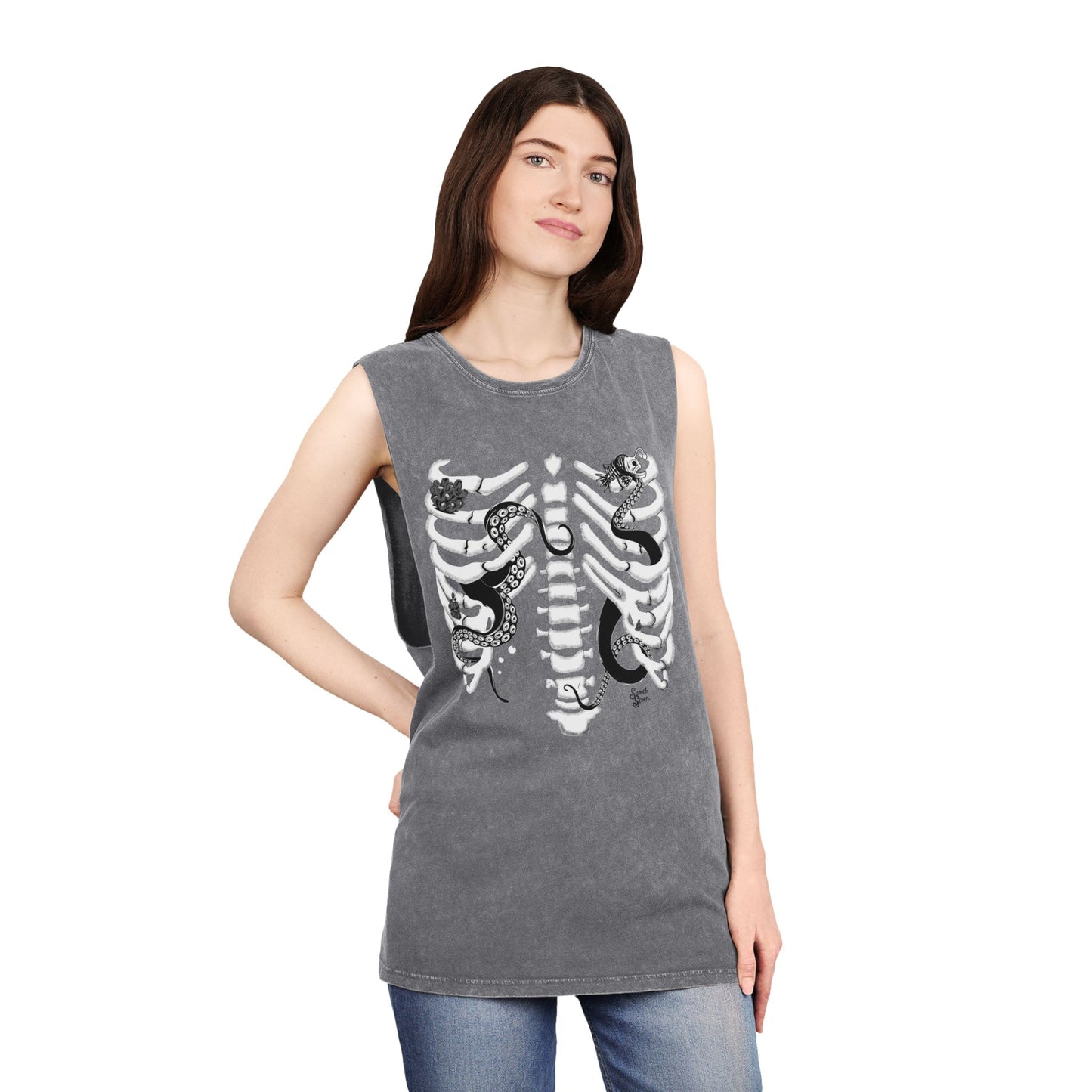 Deep Sea Ribcage - Unisex Stonewash Tank Top