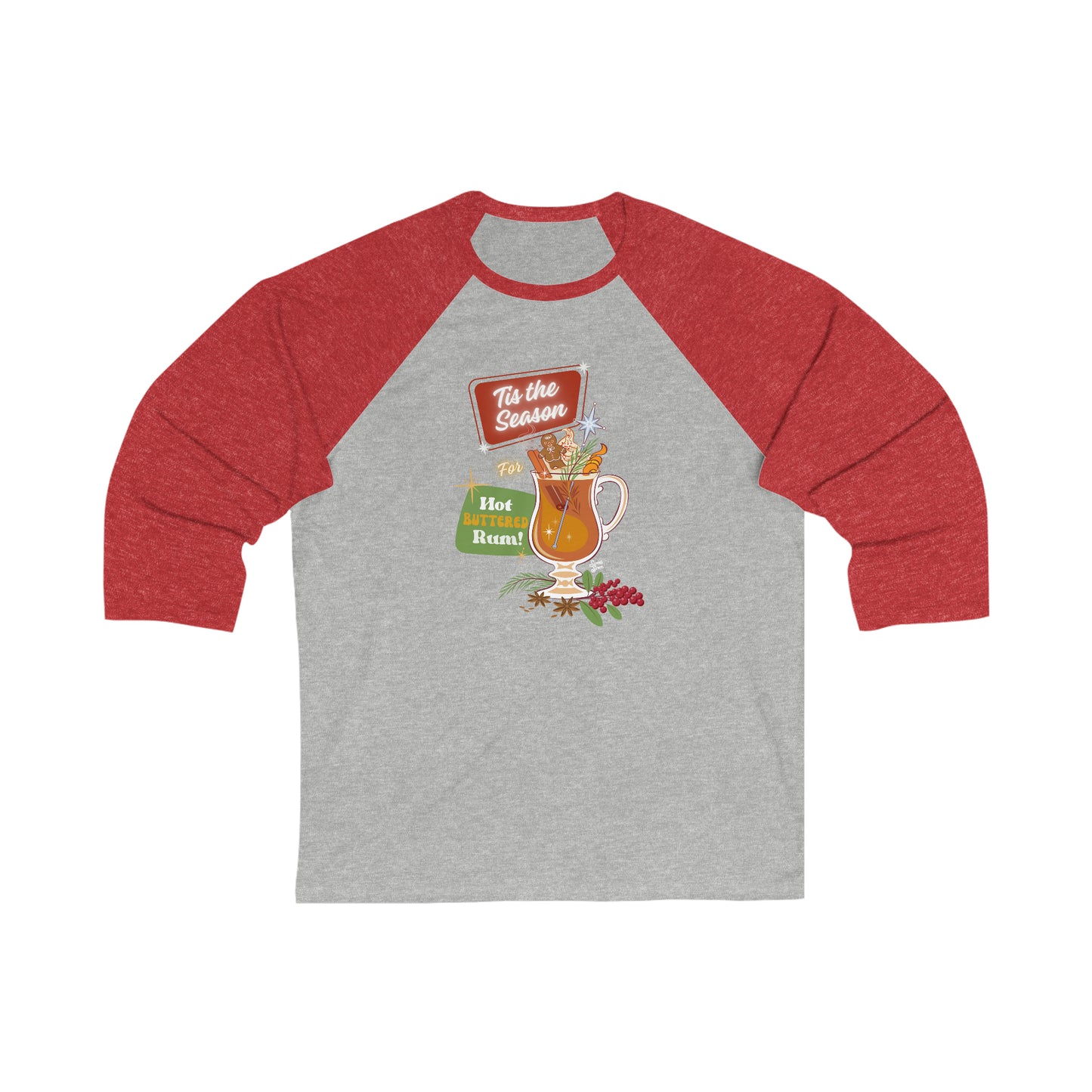 Hot Buttered Rum Season - Unisex 3\4 Sleeve Baseball Tee