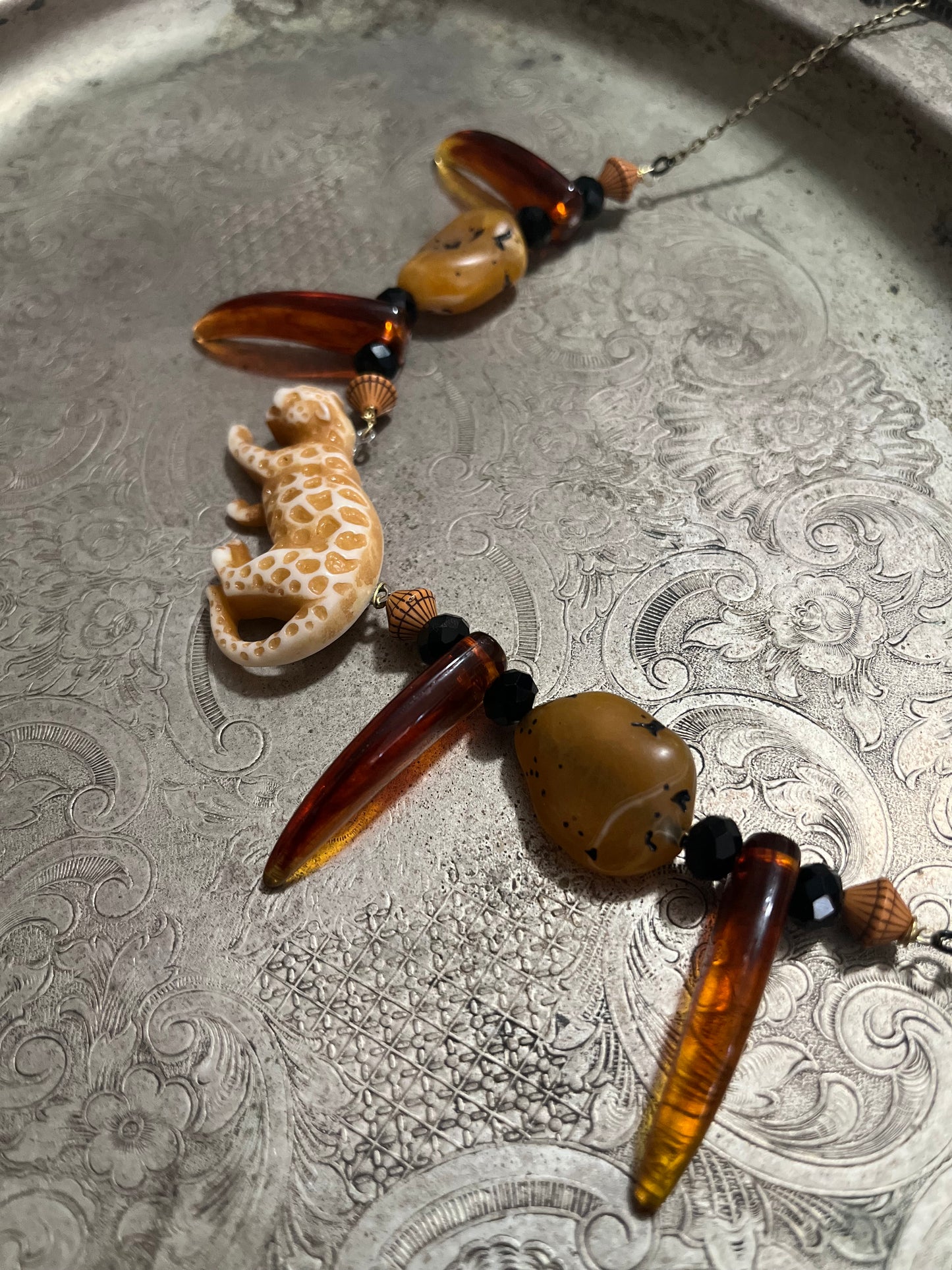 Leopard Beaded Necklace