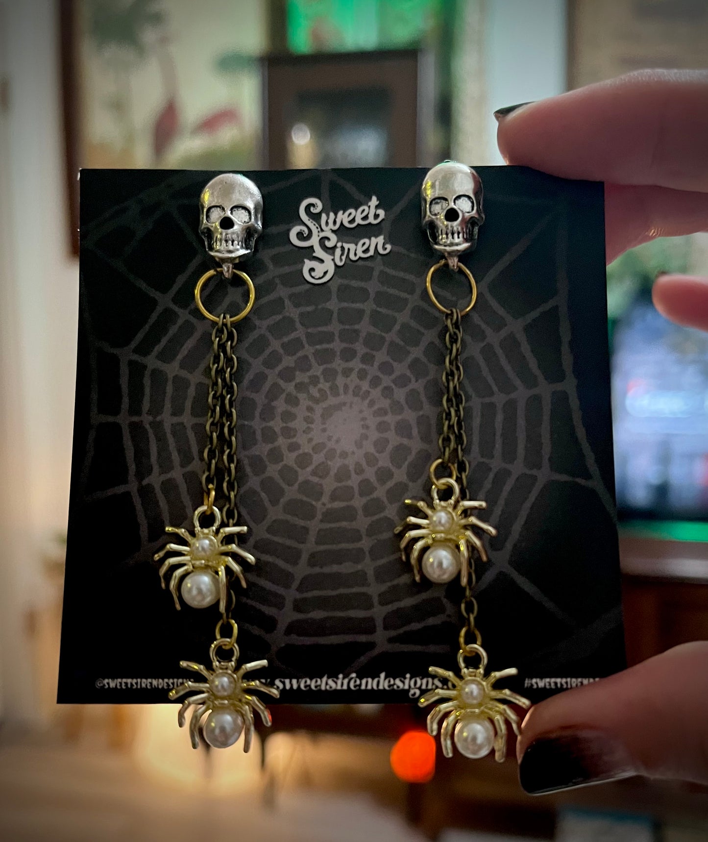 Dangling Spider Earrings
