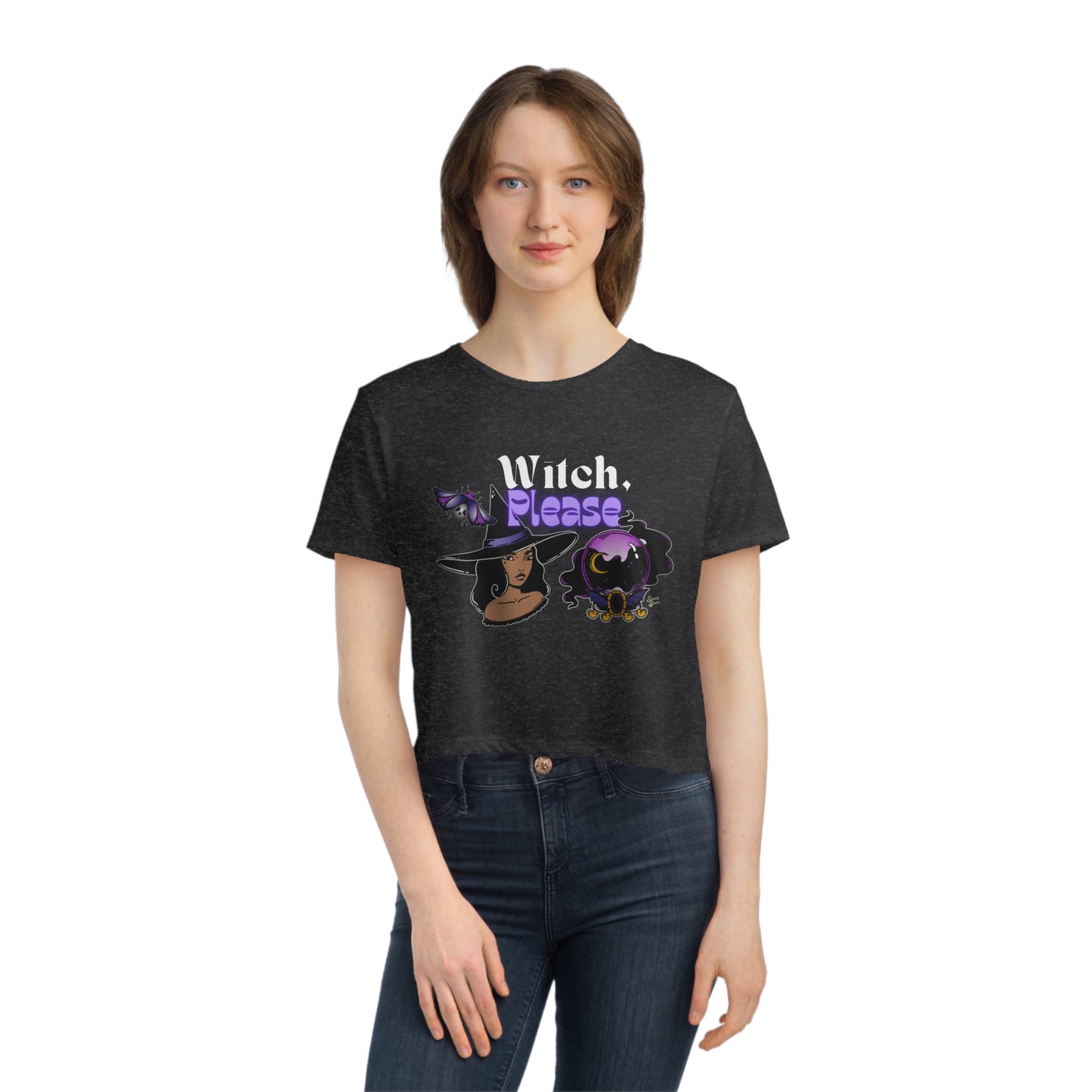 Witch, Please - Women's Flowy Cropped Tee
