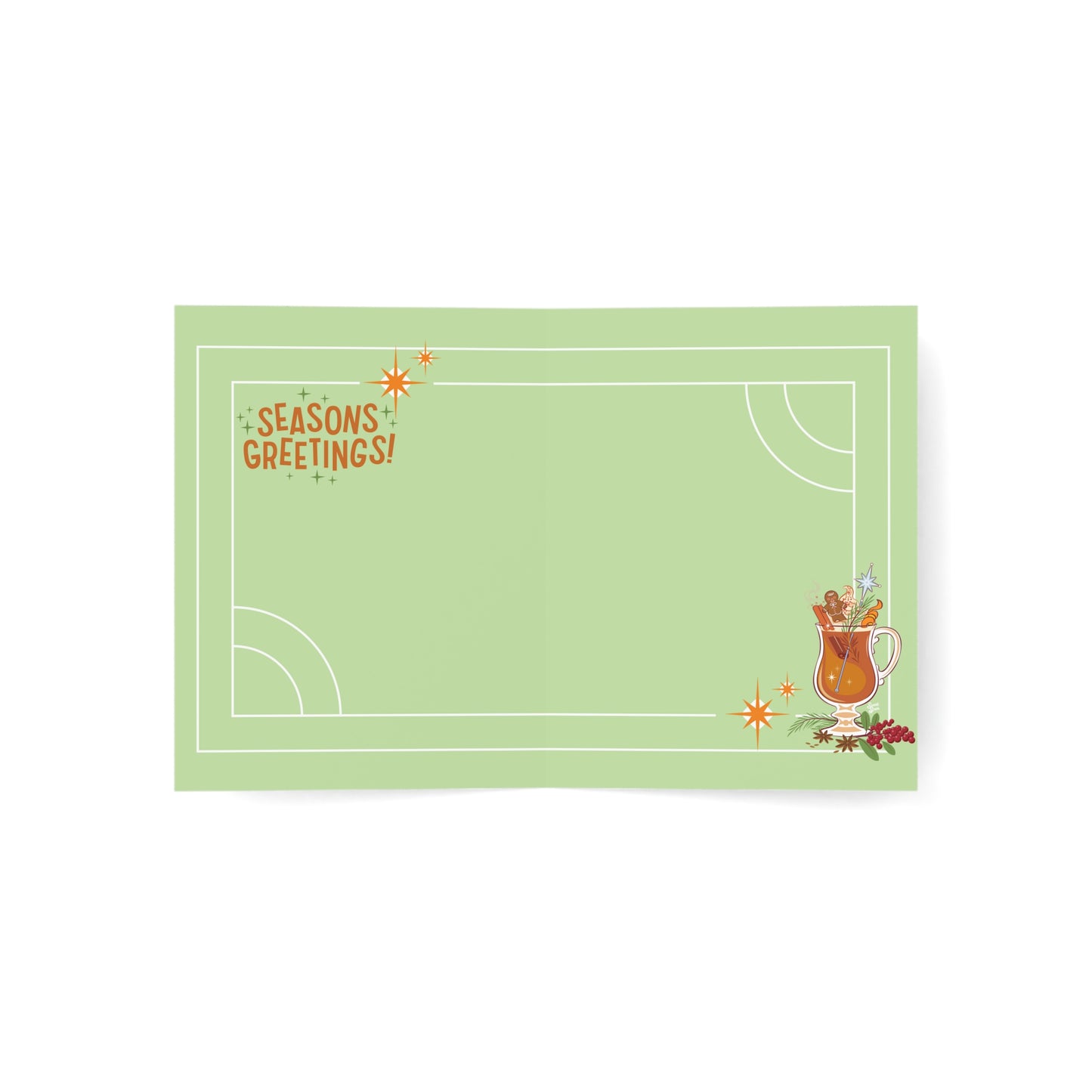 Hot Buttered Rum Season - Greeting Cards (1, 10, 30, and 50pcs) - Light Olive Green