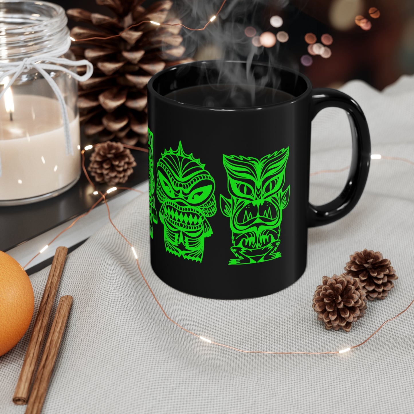 Tiki Monsters - Classic - Slime Green 11oz Black Mug