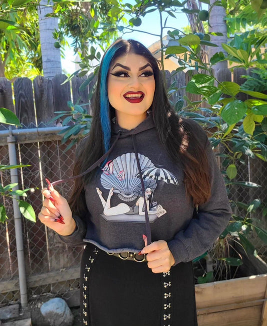 MerGoth - Women's Cropped Fleece Hoodie