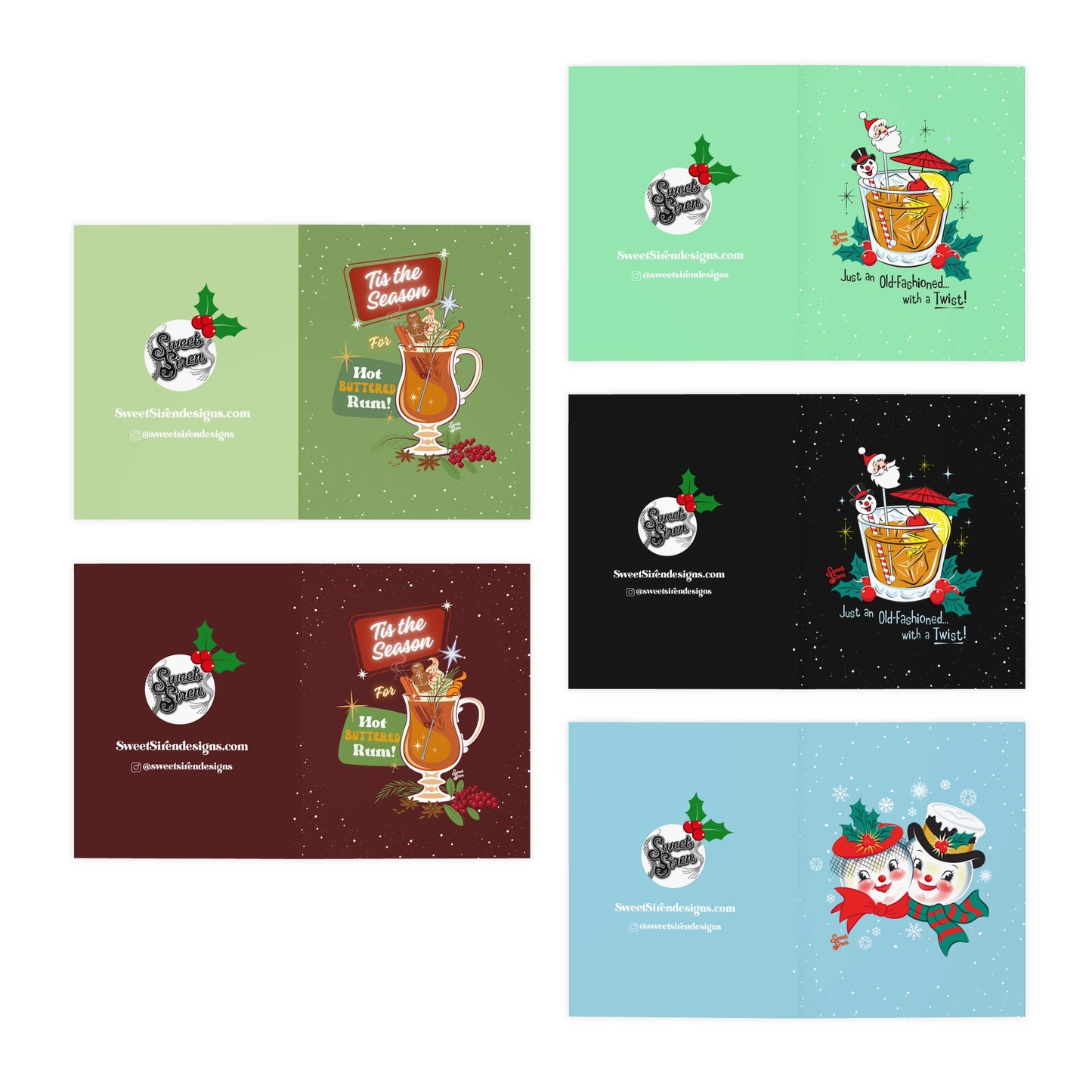 Retro Holidays - Greeting Cards (5-Pack)