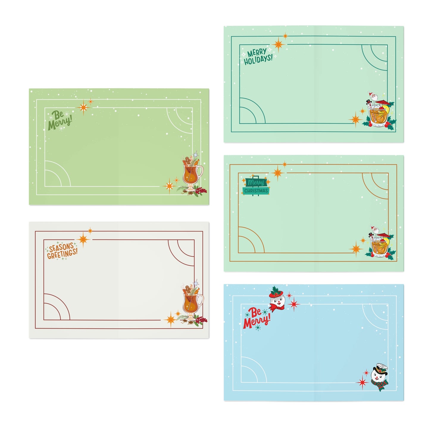 Retro Holidays - Greeting Cards (5-Pack)