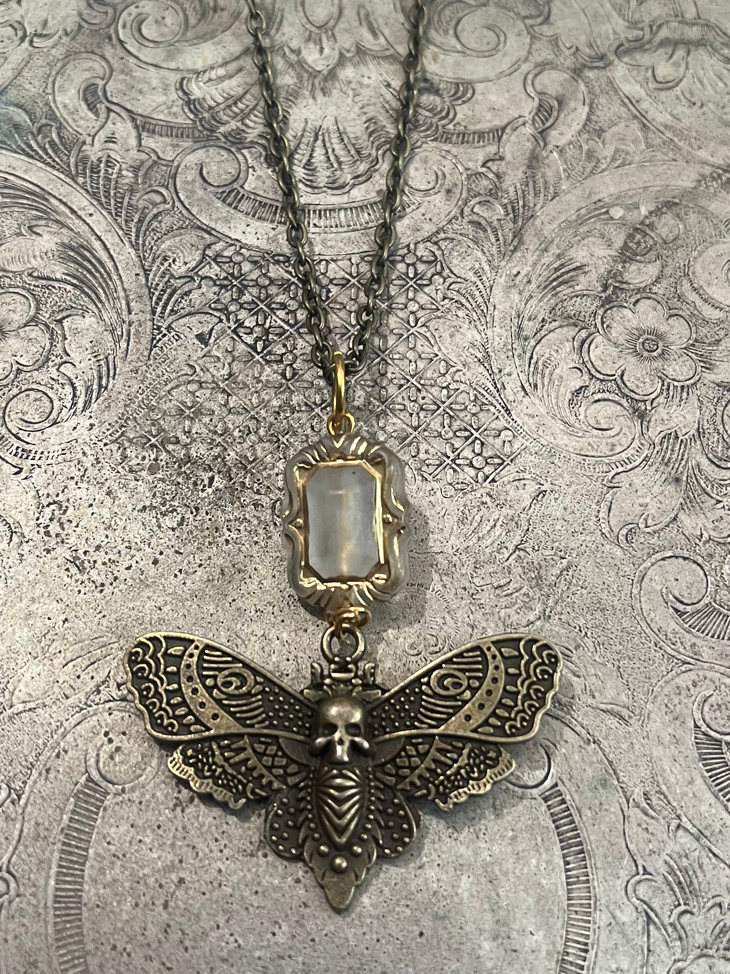 Death’s Head Moth - Brass Necklace