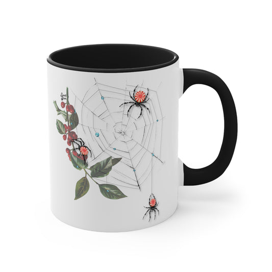 Peppermint Spiderweb Coffee Mug, 11oz