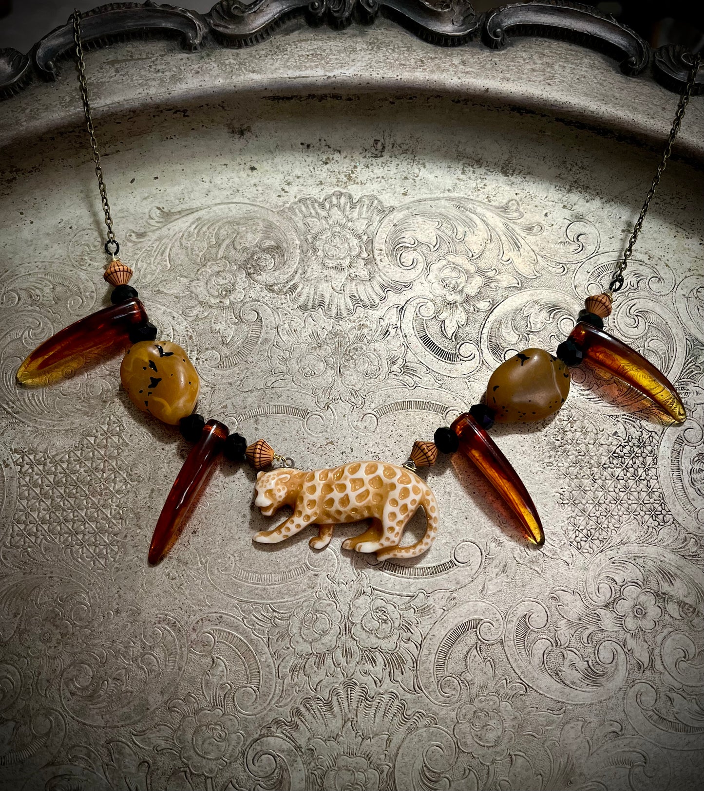 Leopard Beaded Necklace