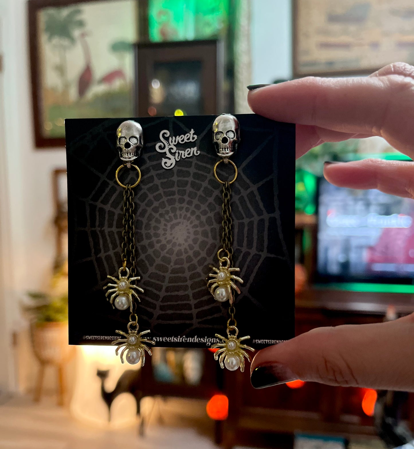 Dangling Spider Earrings
