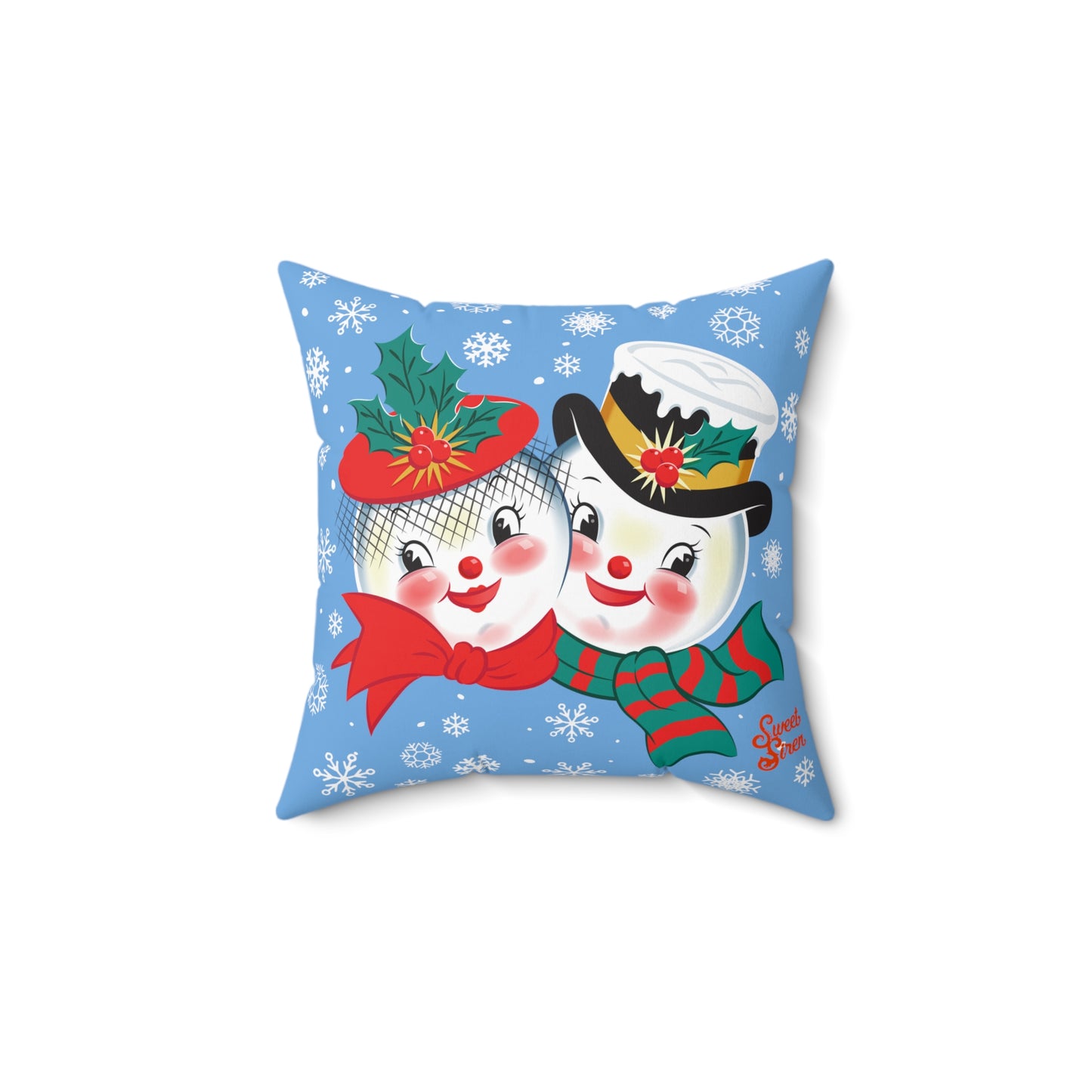 Snowed In Couple - FULL Pillow - Light Blue