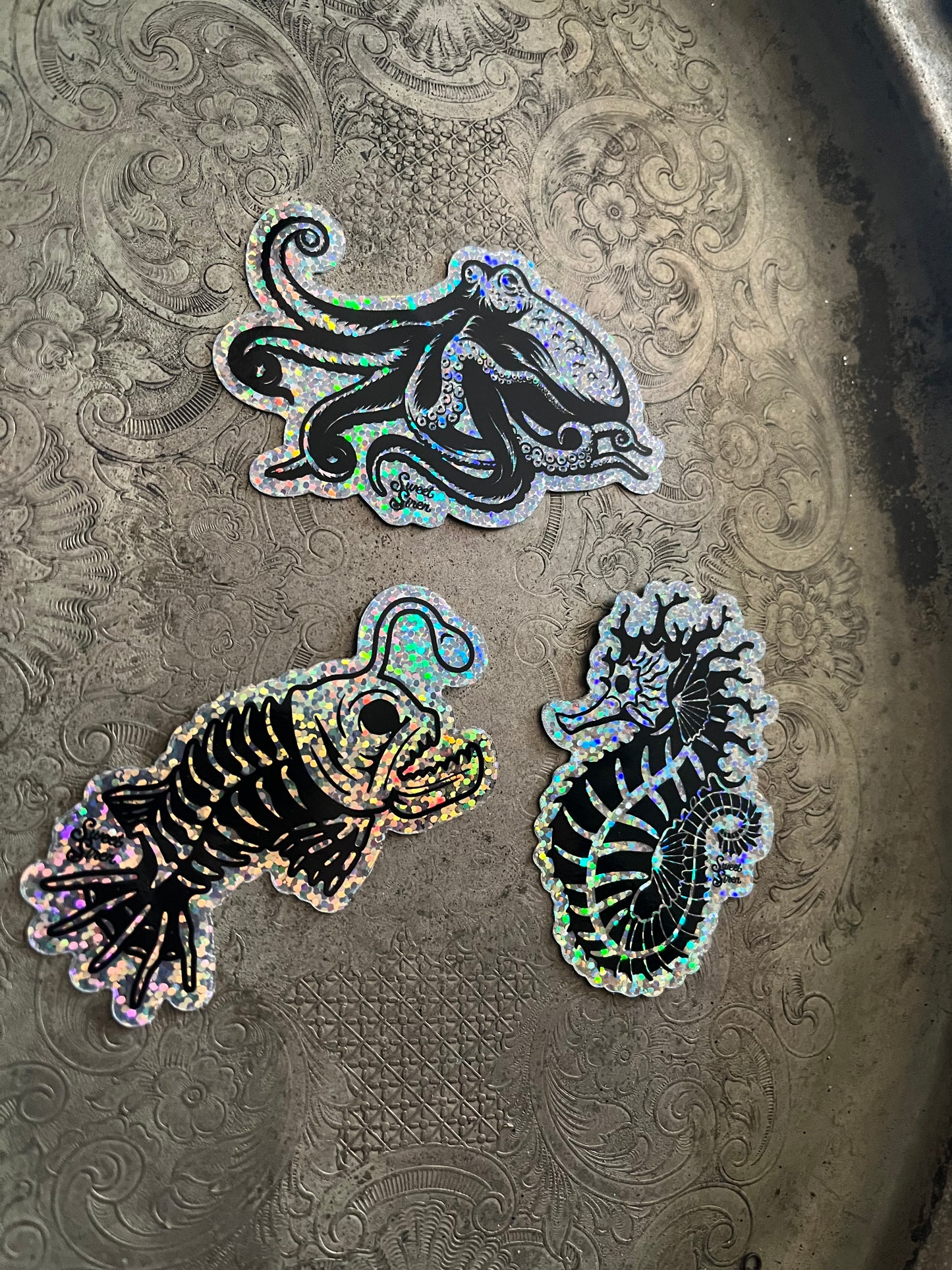 Iridescent Sea Creatures Sticker Set