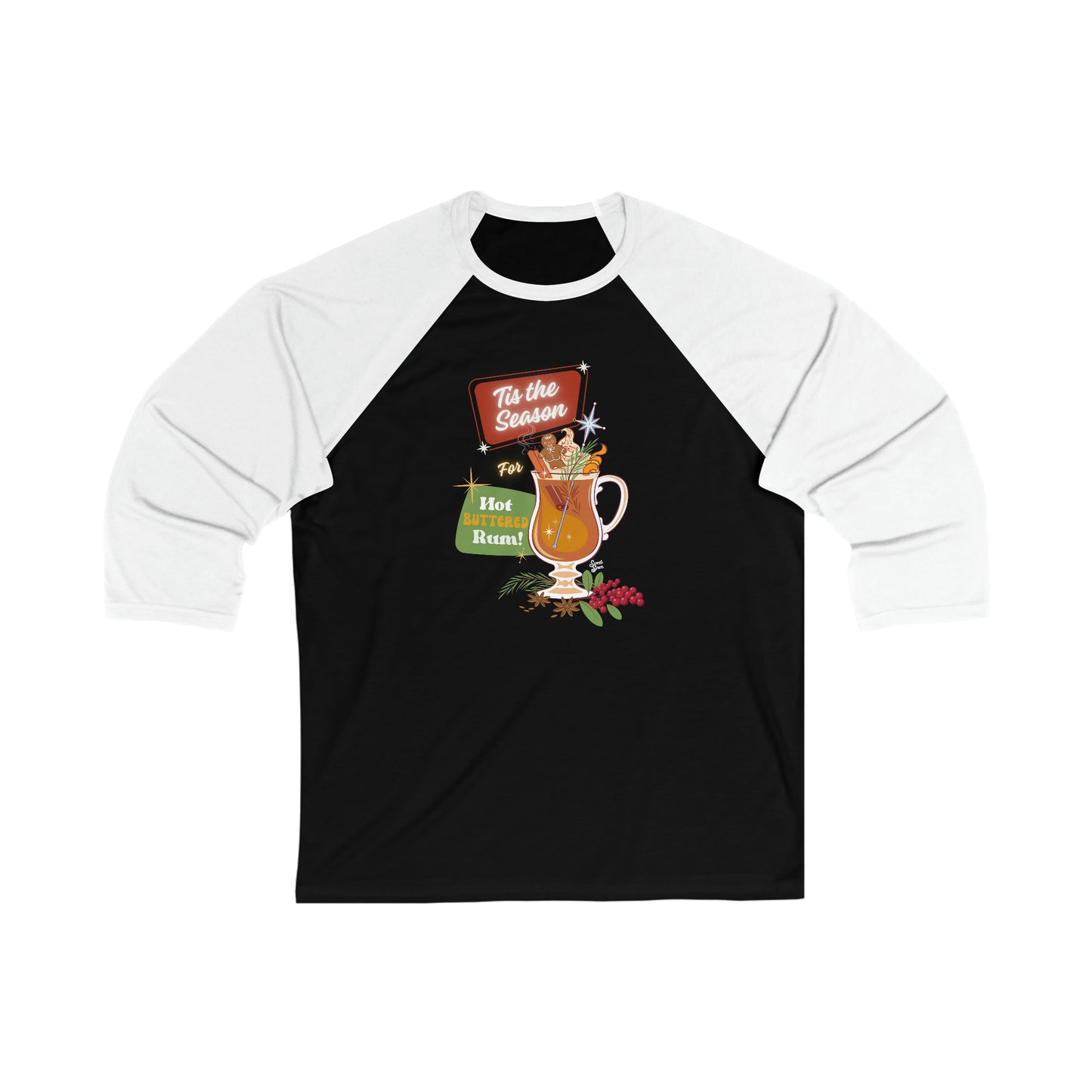 Hot Buttered Rum Season - Unisex 3\4 Sleeve Baseball Tee