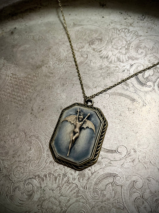Gothic Bat Lady - Cameo Necklace