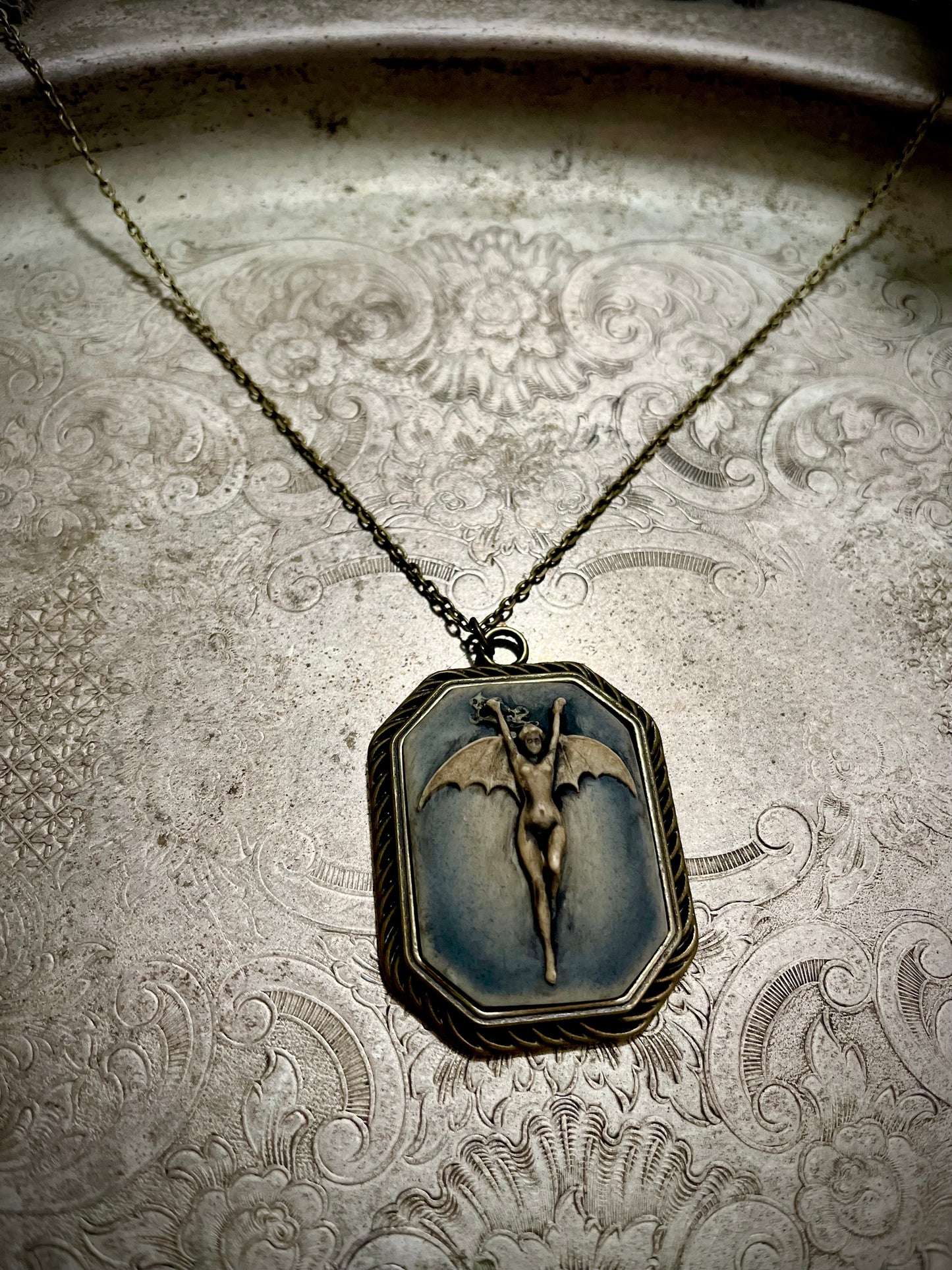 Gothic Bat Lady - Cameo Necklace