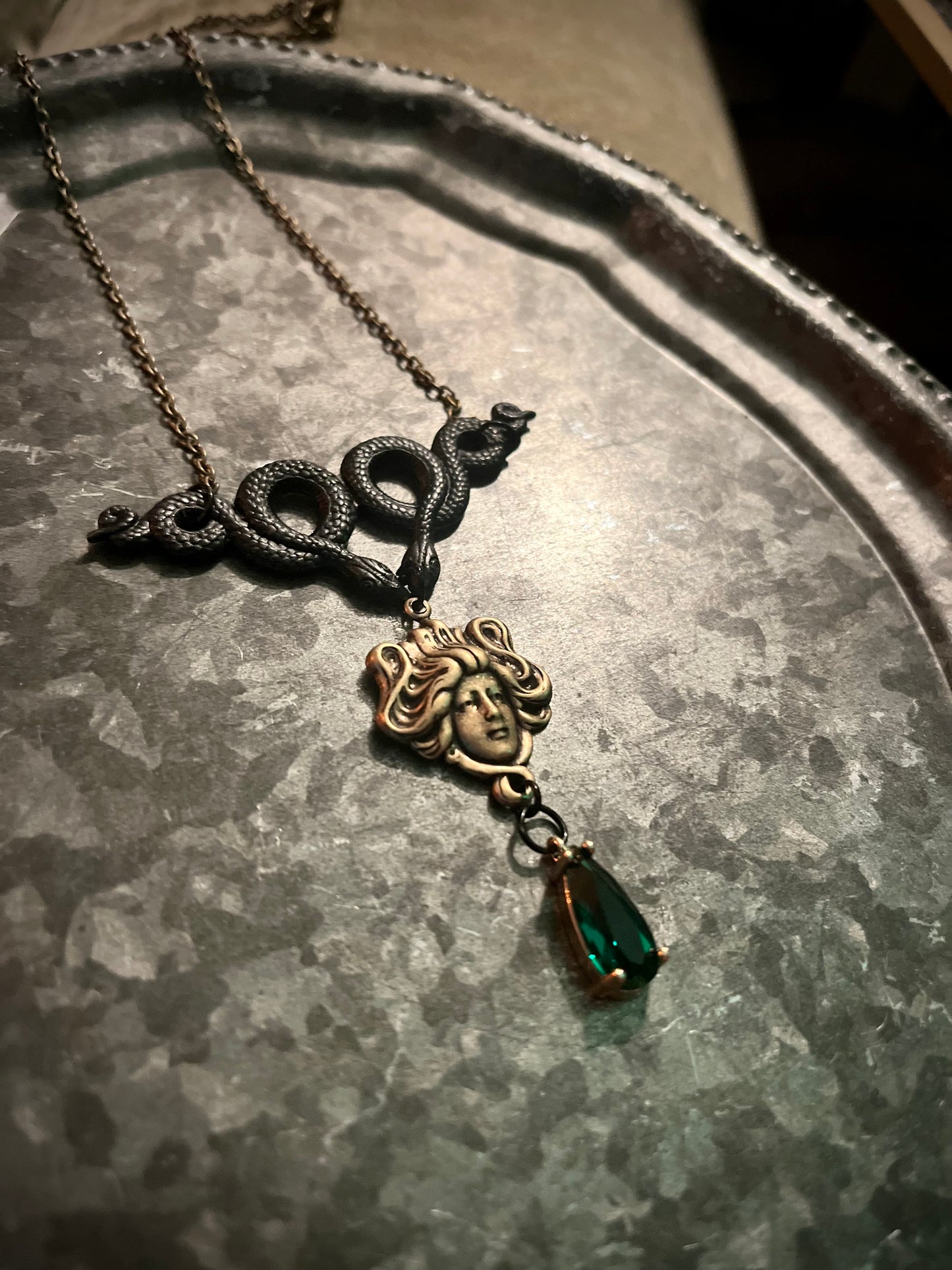 Medusa Black Snake- Necklace - One of a Kind