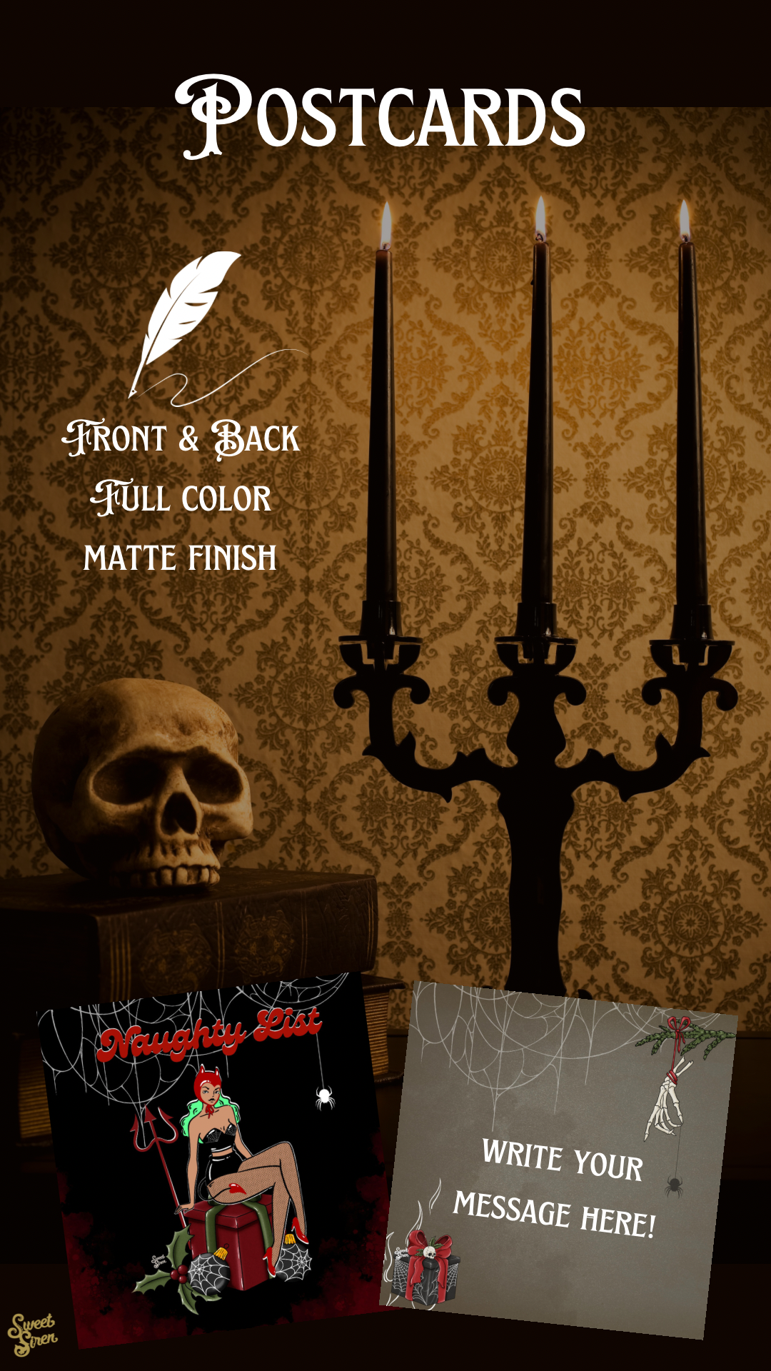 Naughty List - Holiday PostCard 5"x5"