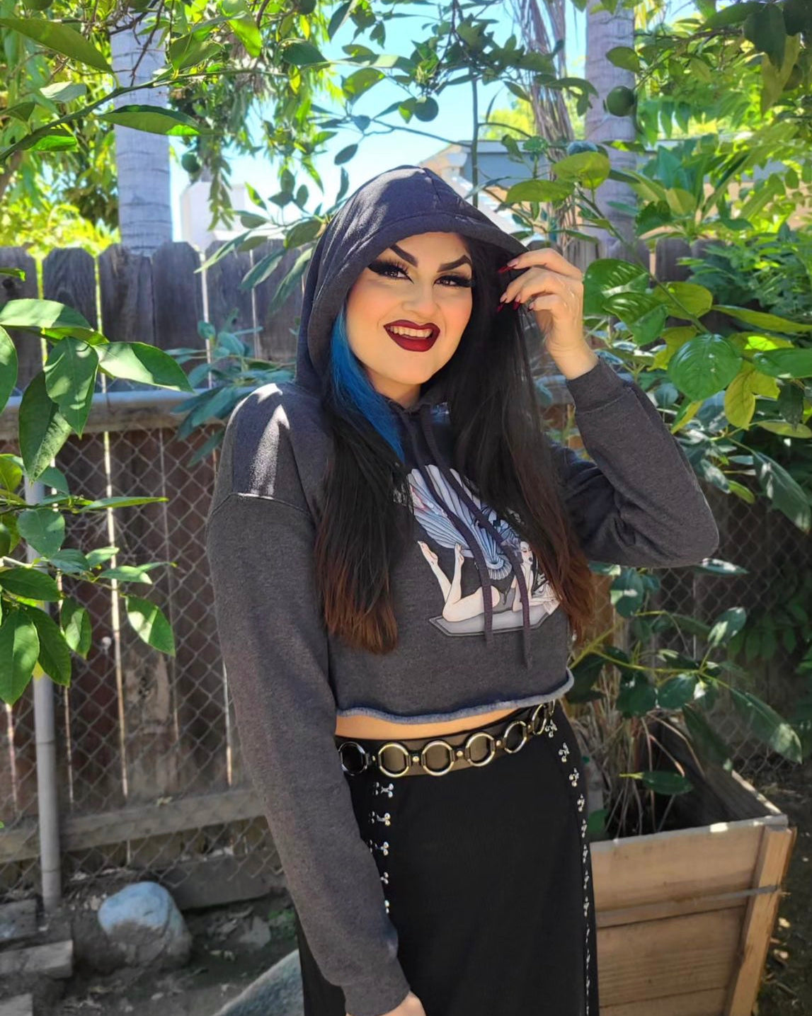 MerGoth - Women's Cropped Fleece Hoodie