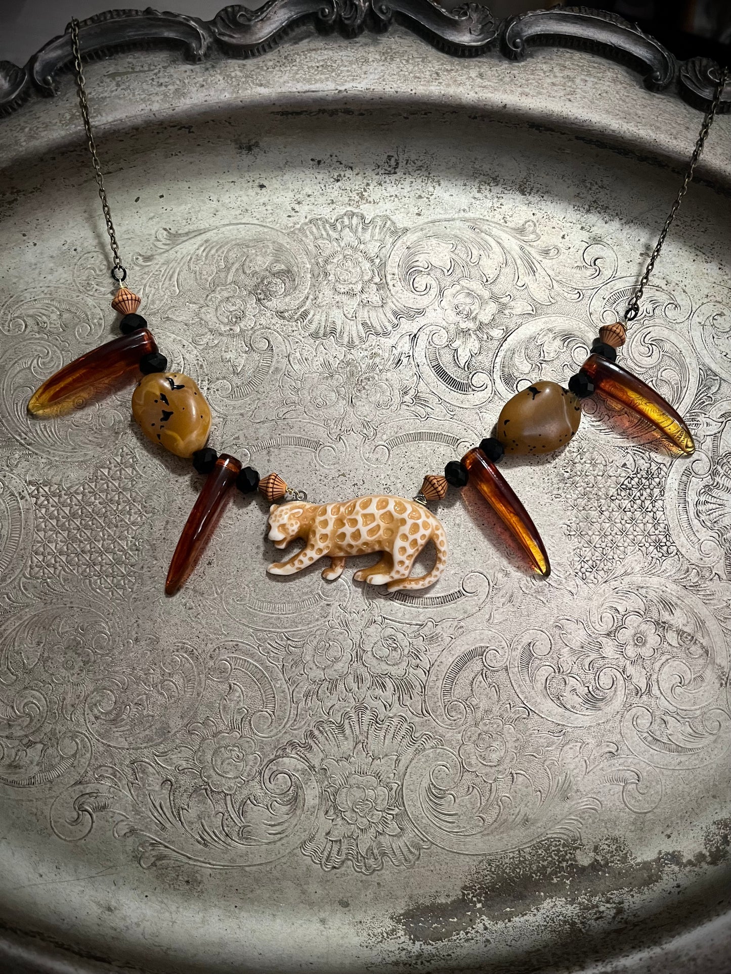 Leopard Beaded Necklace